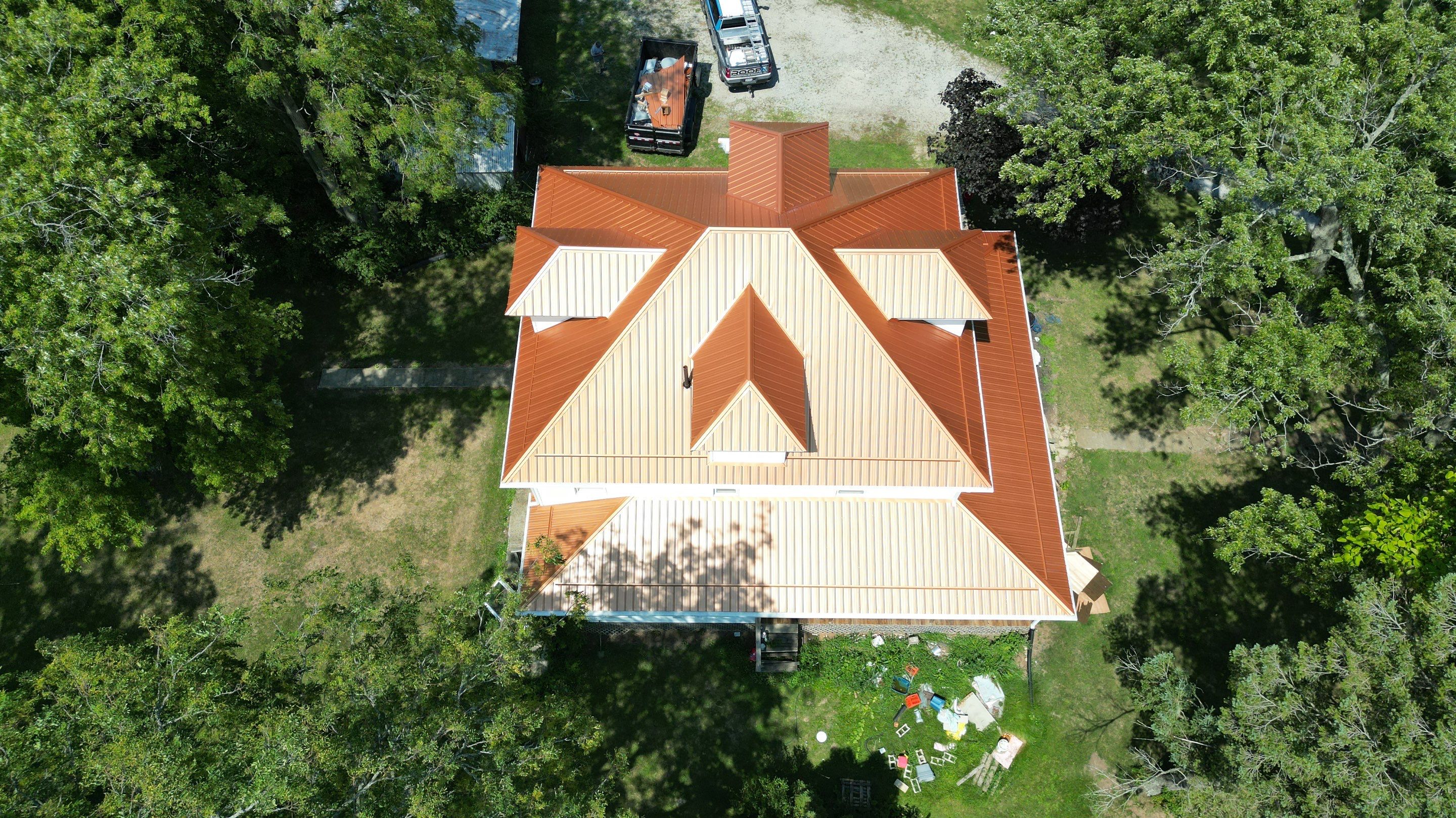Residential Roofing Installation using Performance Panel Metal - Copper Metallic by RoofX 