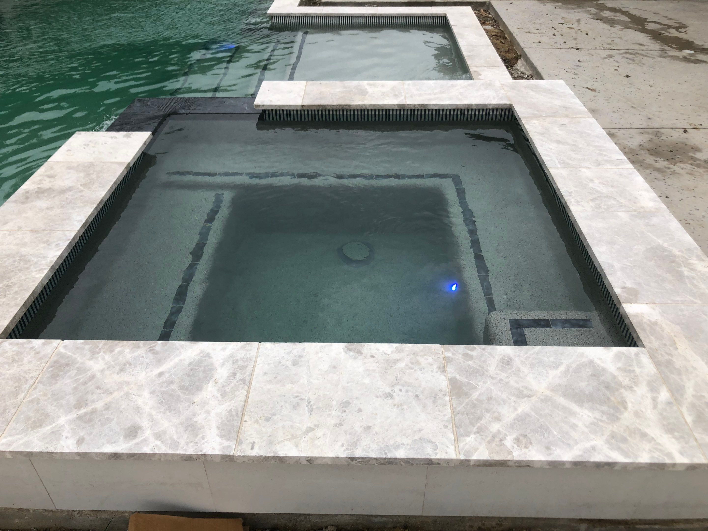 Geometric Pool with Raised Spa by Pinnacle Pools and Spas - DFW