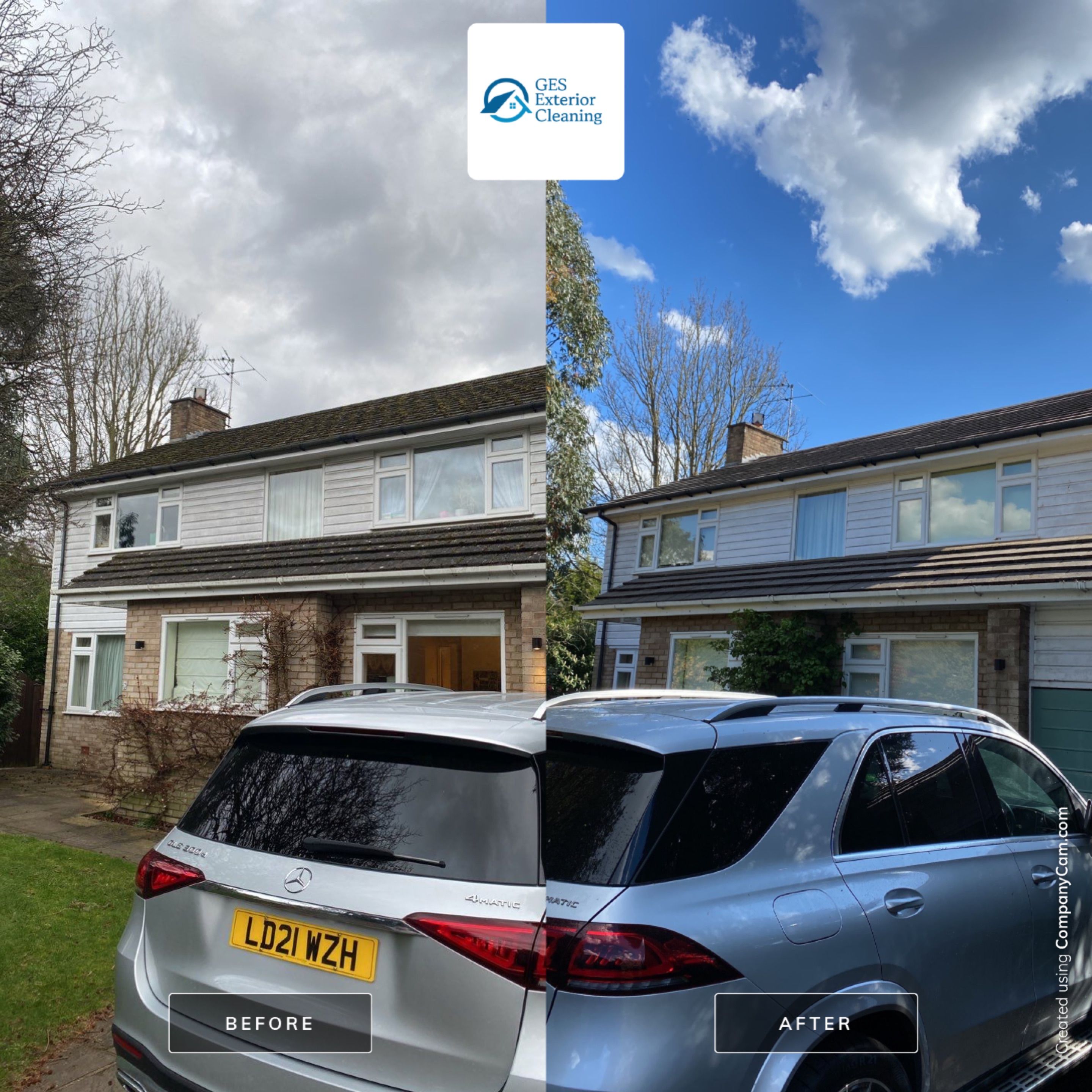Roof Clean - Moss Removal using Honda 15lpm Low Pressure Washing Machine by Ges Exterior Cleaning ltd