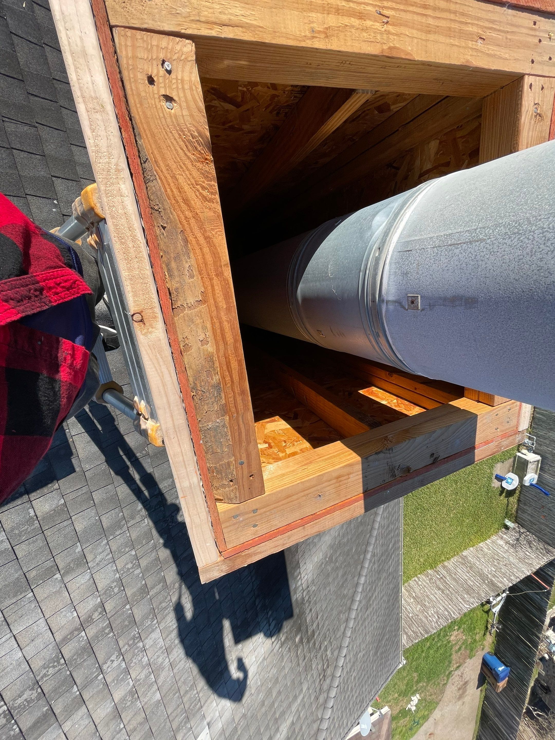 Residential Roofing Repair Replacing Chimney Cap by Lighthouse Roofing
