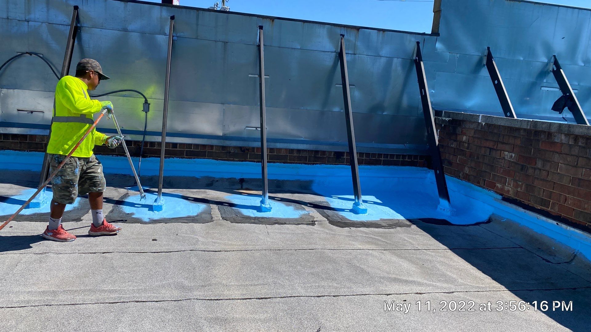 Commercial Roof Coating using Fiberseal basecoat and Silicon Topcoat by Just In Time Roofing and Restoration
