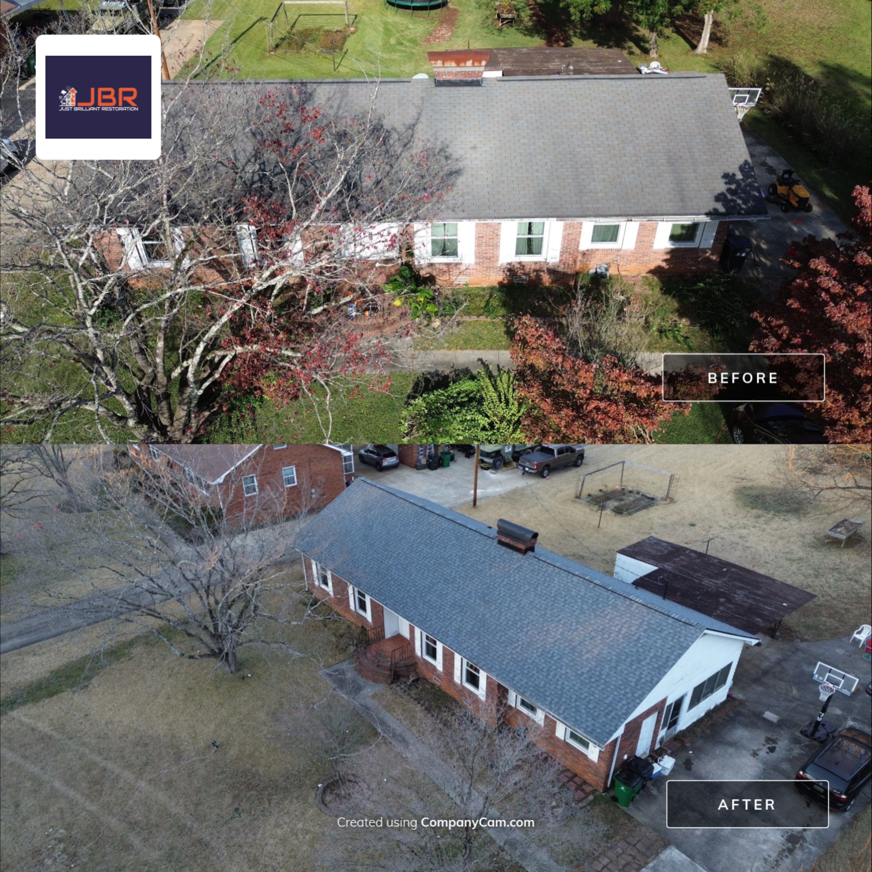 Roof replacement by hail damage  by Just Brilliant Restoration JBR