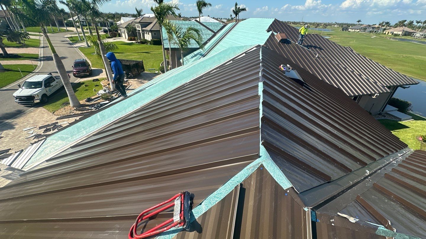 Residential Roofing Installation using Standing Seam Metal Roof in Cape Coral, FL by International Roofing