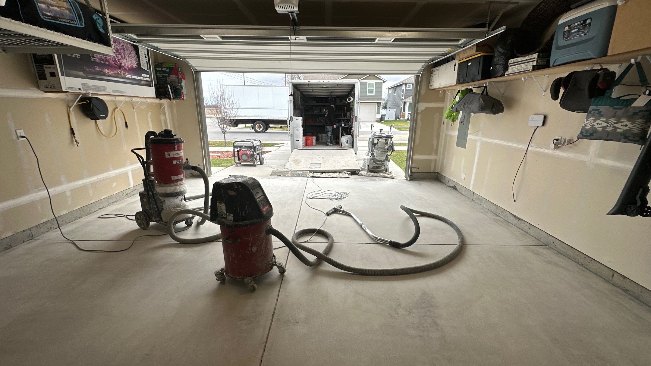 Garage Transformation using Smoke by Croc Coatings, LLC
