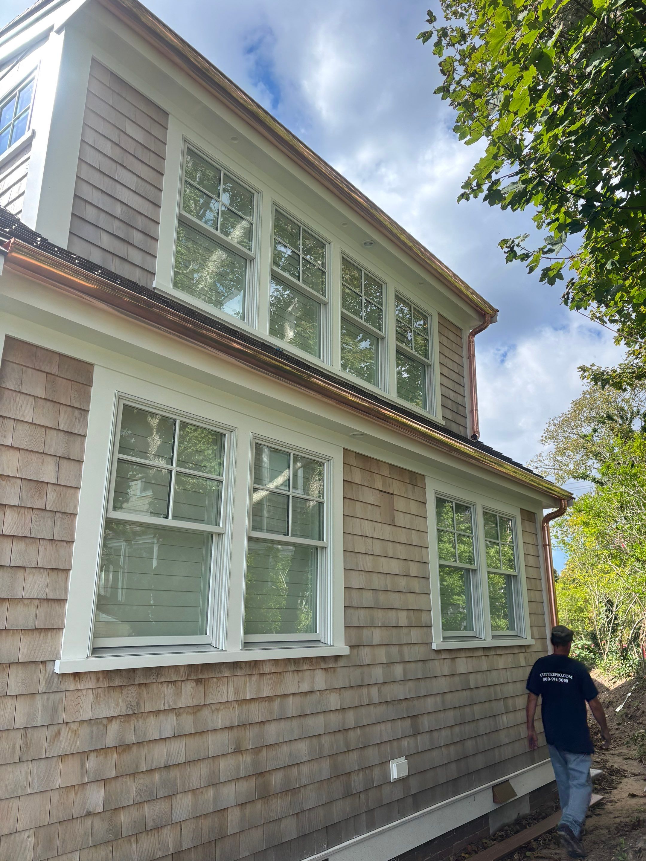Half Round Copper Gutter Installation in Harwich, MA by Gutter Pro Enterprises