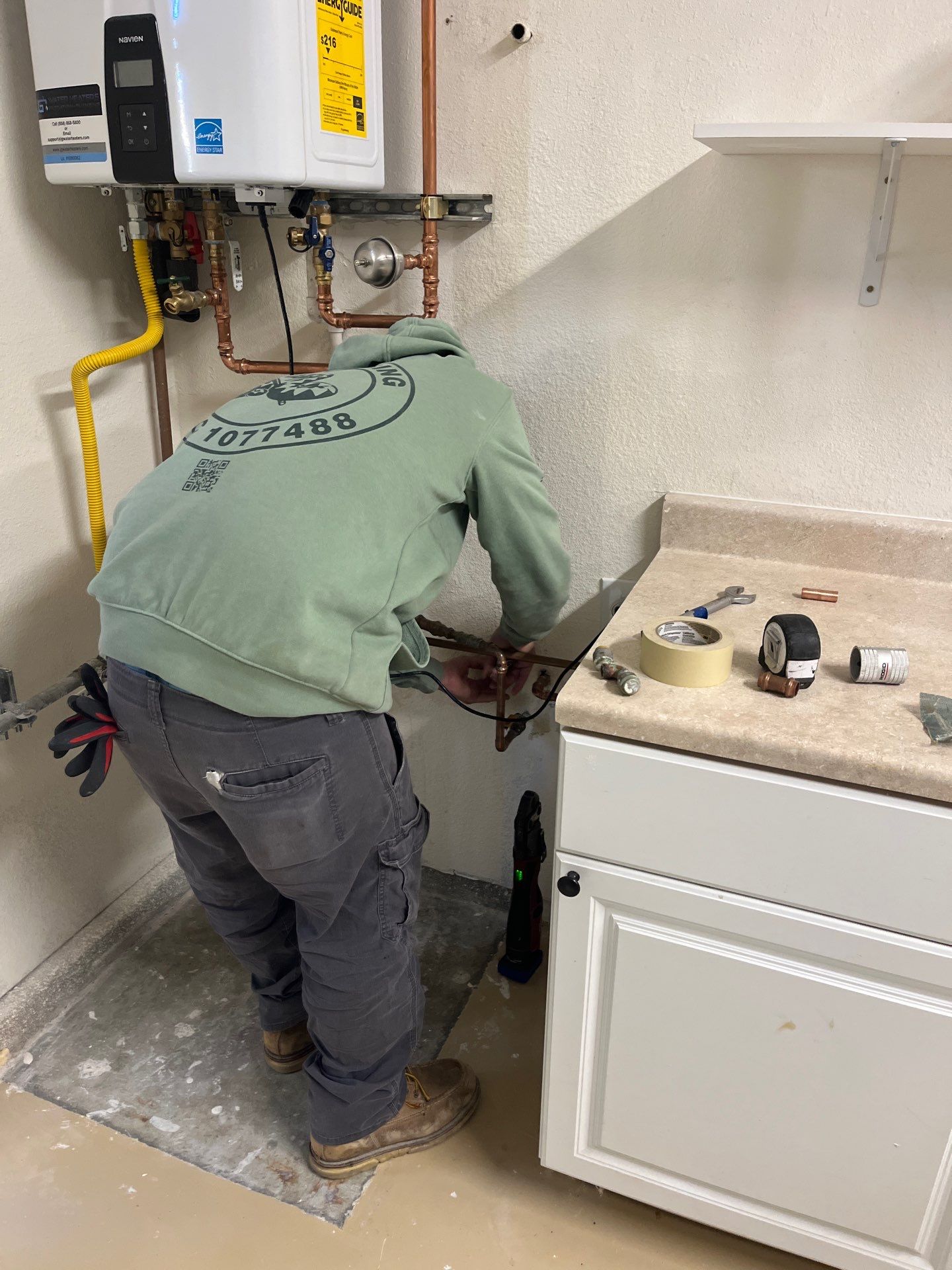 Water Heater Piping Installation & Flow Inspection by Us Plumbing