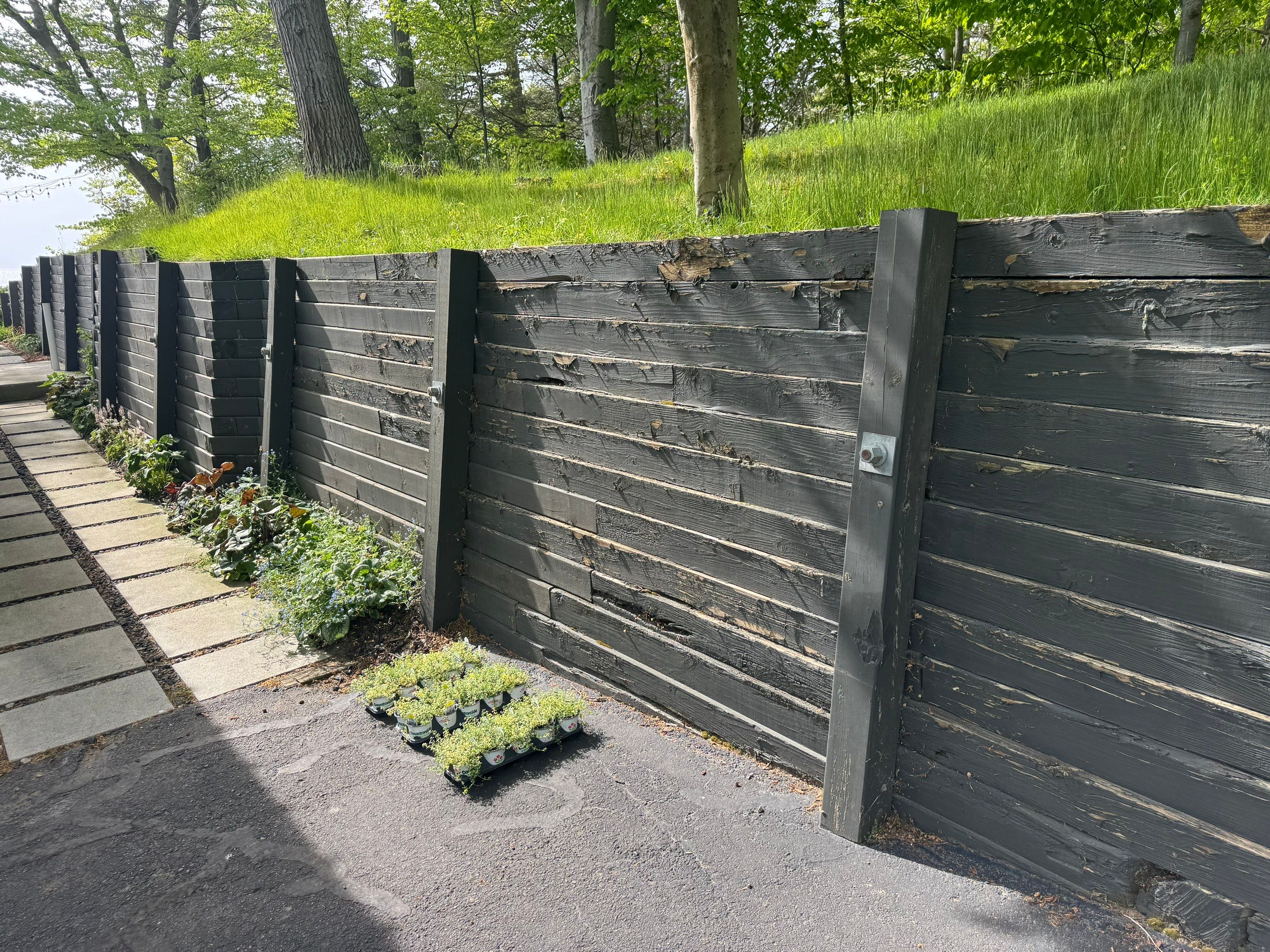 Exterior Retaining Wall Painting | Grand Haven, Michigan by Gordon Painting