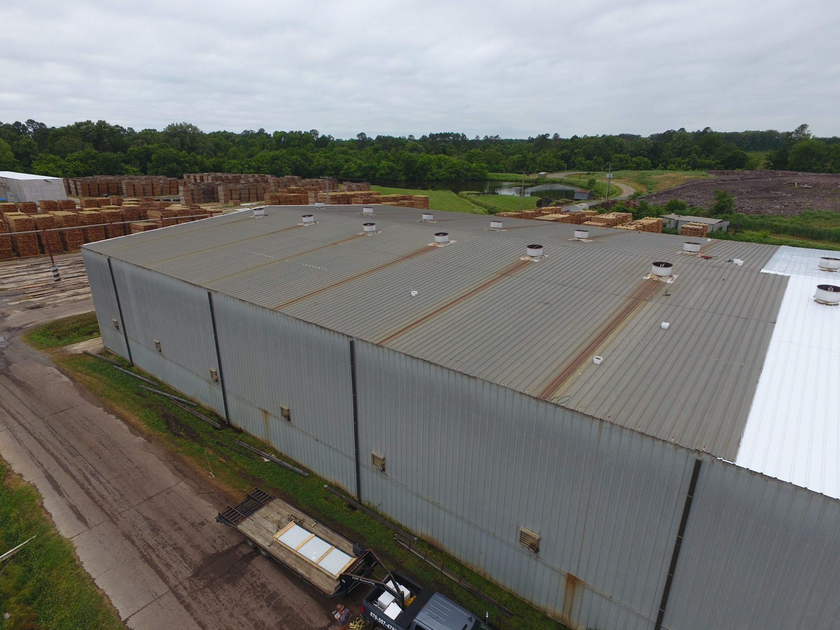 Commercial Roofing Installation using Aluminum Roofing panels by Hostetler Roofing