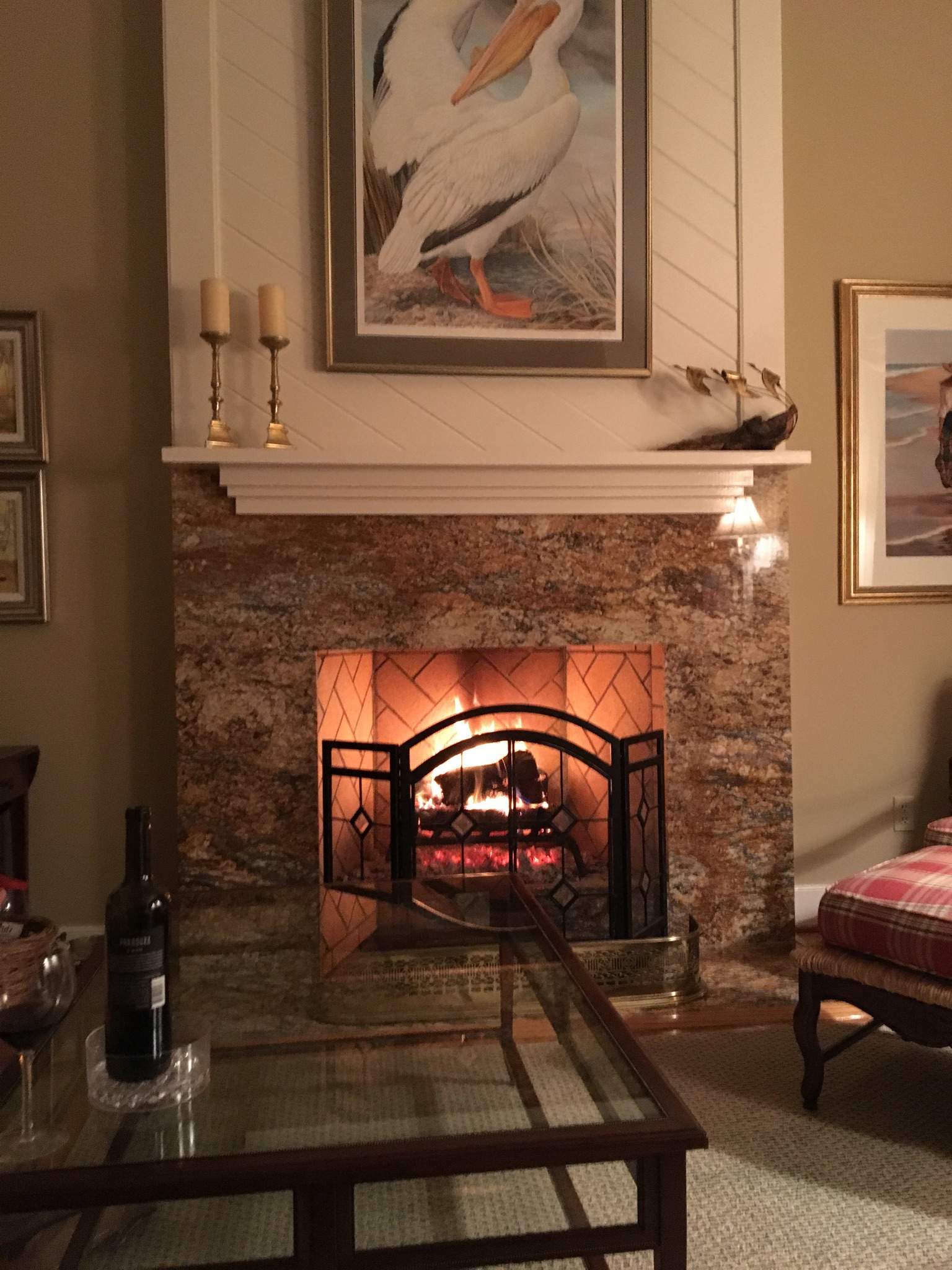 Oceanfront Wood Prefab Fireplace  by Premier Chimney and Roofing