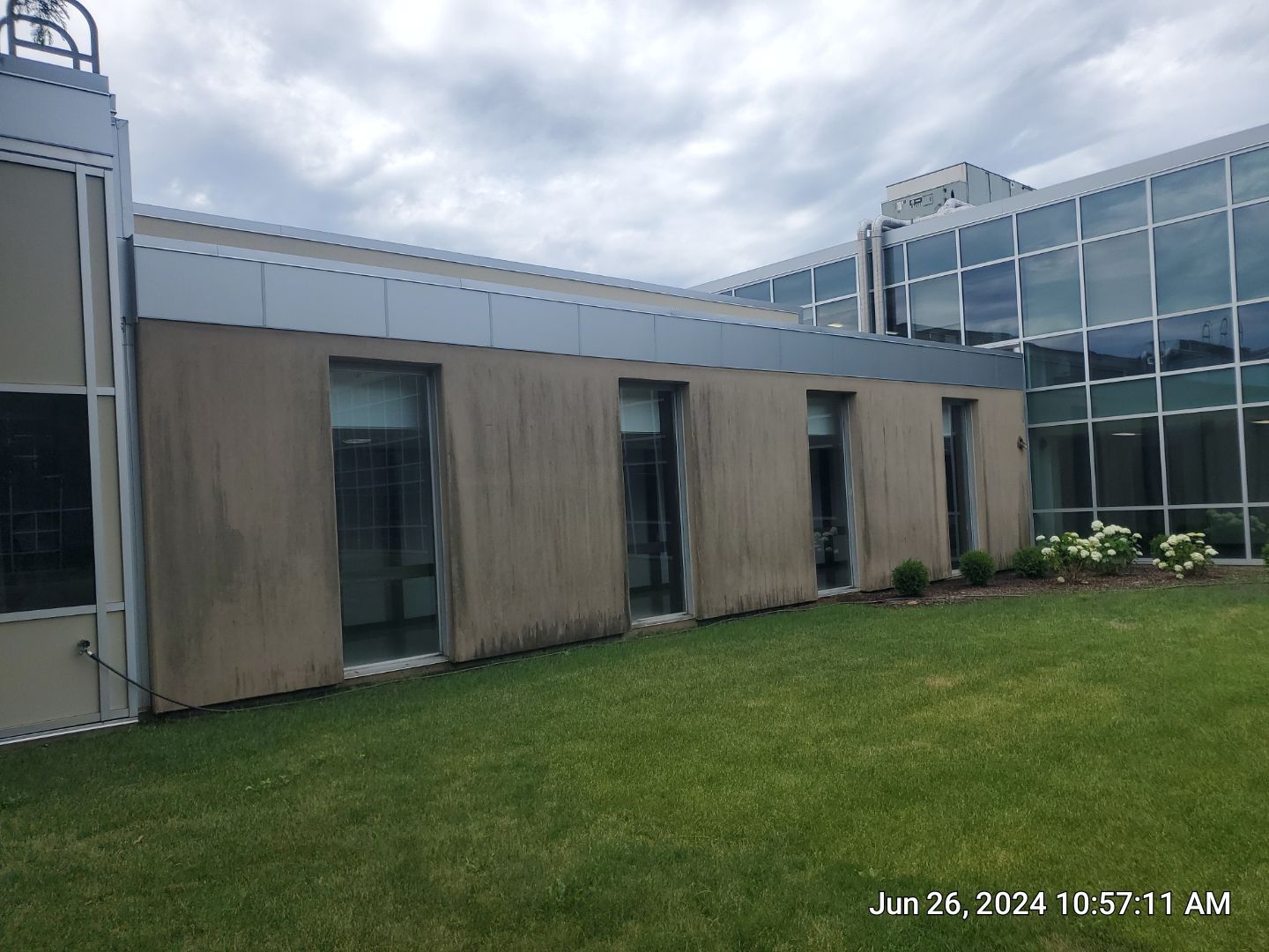 concrete using Algaecide, soft wash soap by Northern Power Washing LLC.