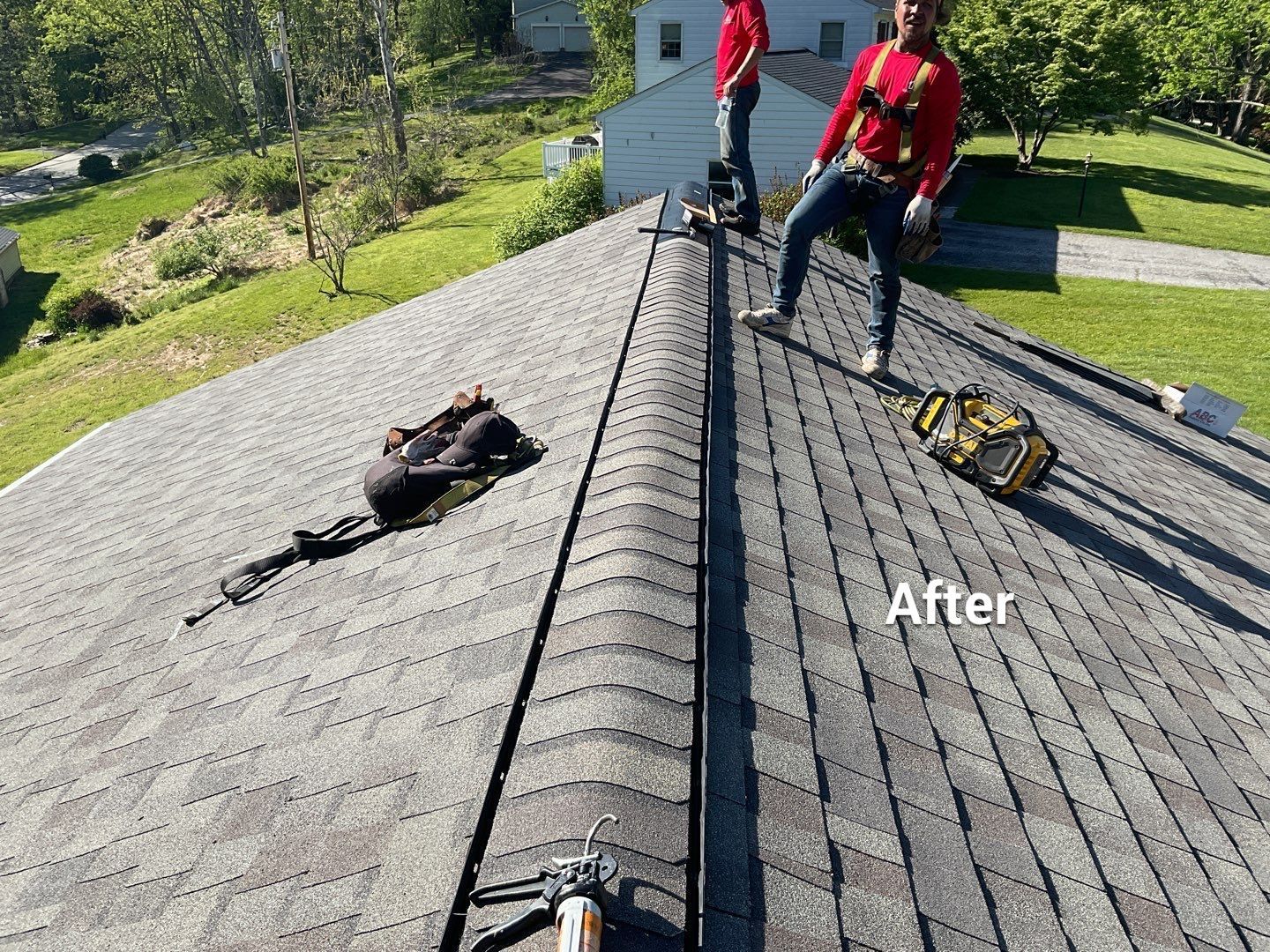 Residential Roofing Installation using Landmark Shingles Color Weatherwood by Alpha Design Services