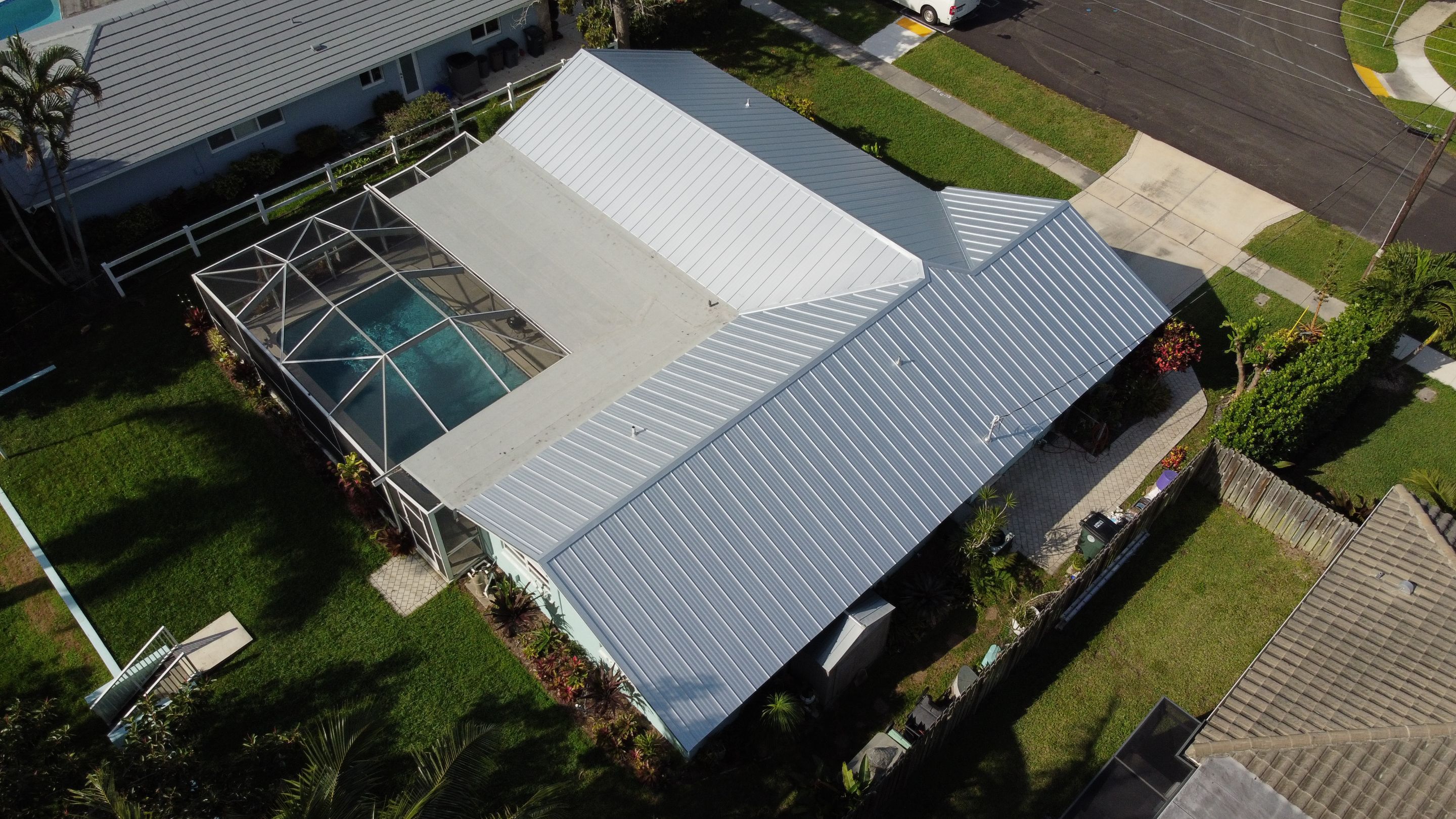Residential Roofing Installation using 1" Nail strip metal roof by BLUES BROTHERS ROOFING