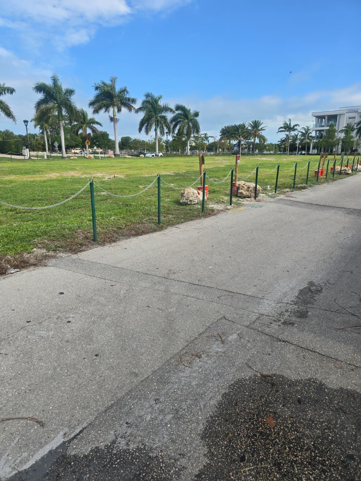 Commercial Post and Chain Fence Installation in Naples by True Fence LLC