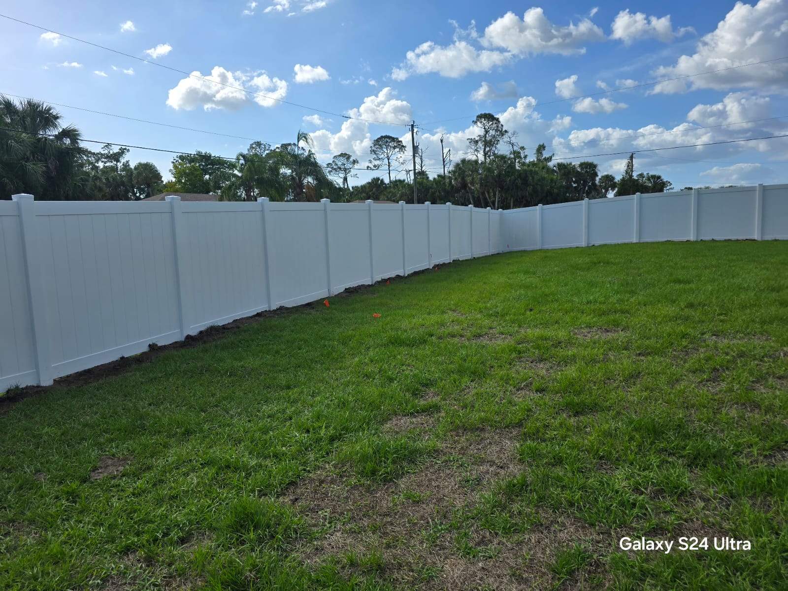 Residential White Vinyl Privacy Fence Installation in North Port by True Fence LLC