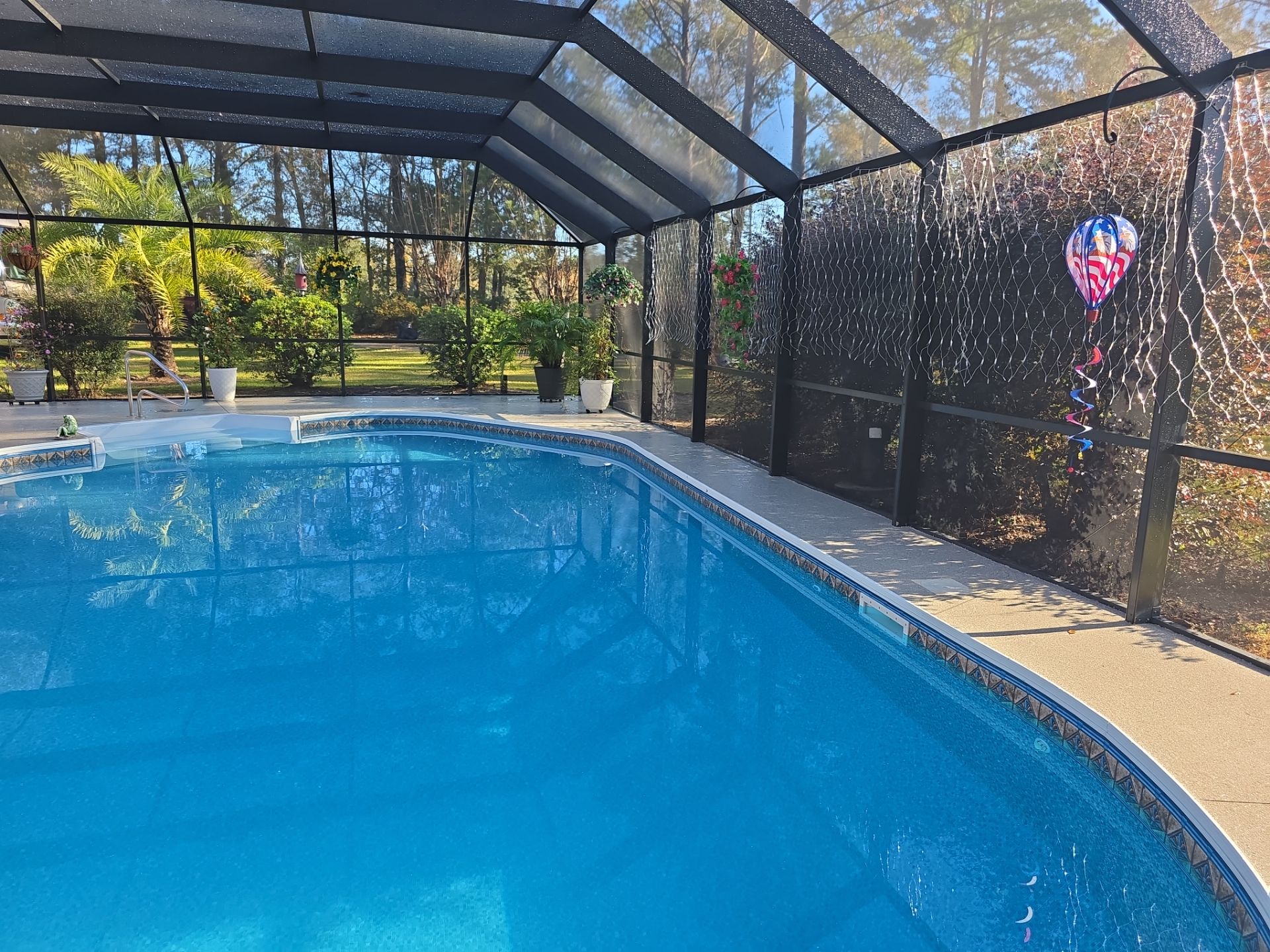 Make your backyard your very own PARADISE 🌴 by Deese Elite Concrete Coatings