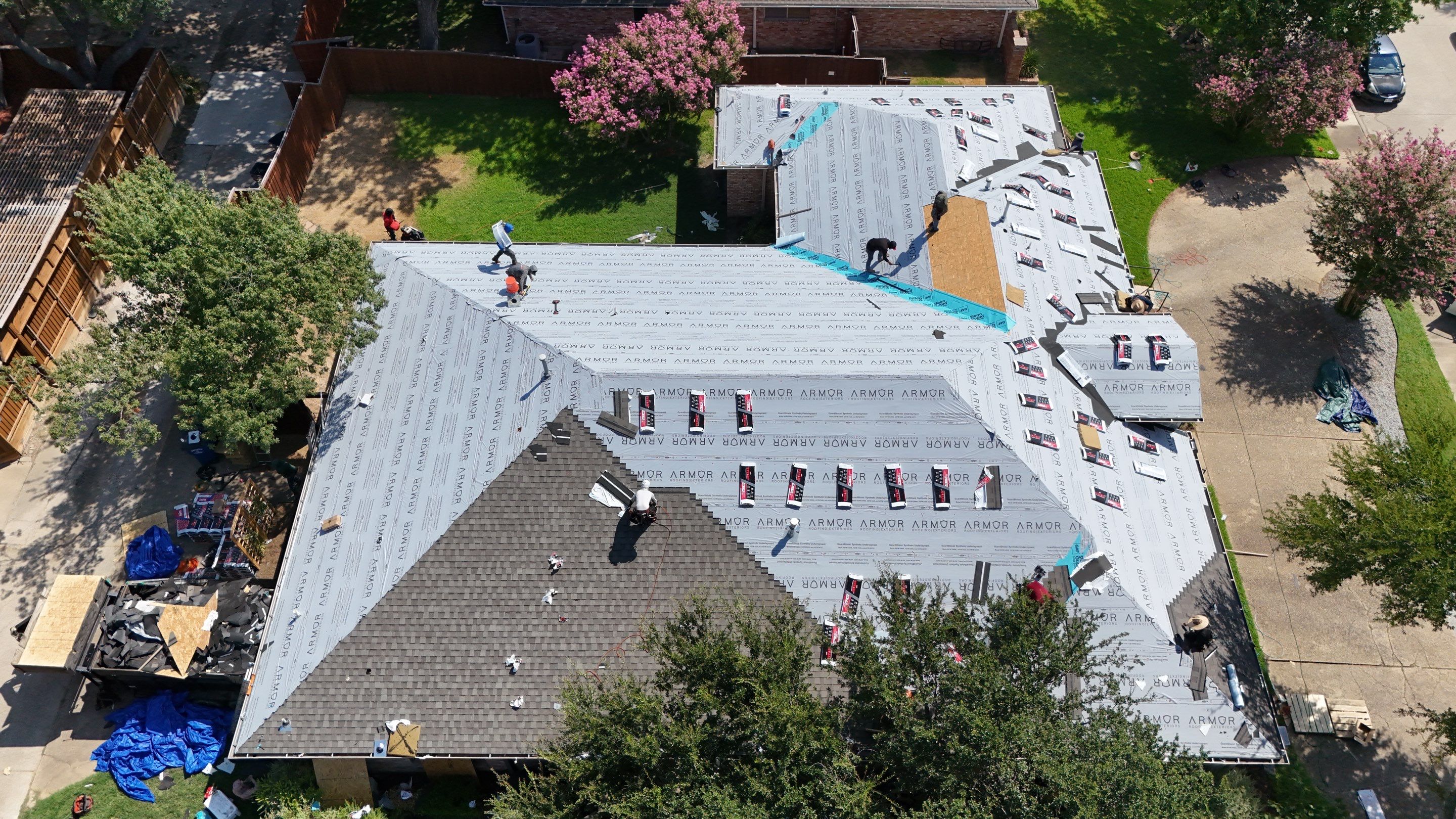 Full Roof Replacement in Dallas Featuring Tamko Titan Weathered Wood Shingles by Armor Roofing | Exteriors
