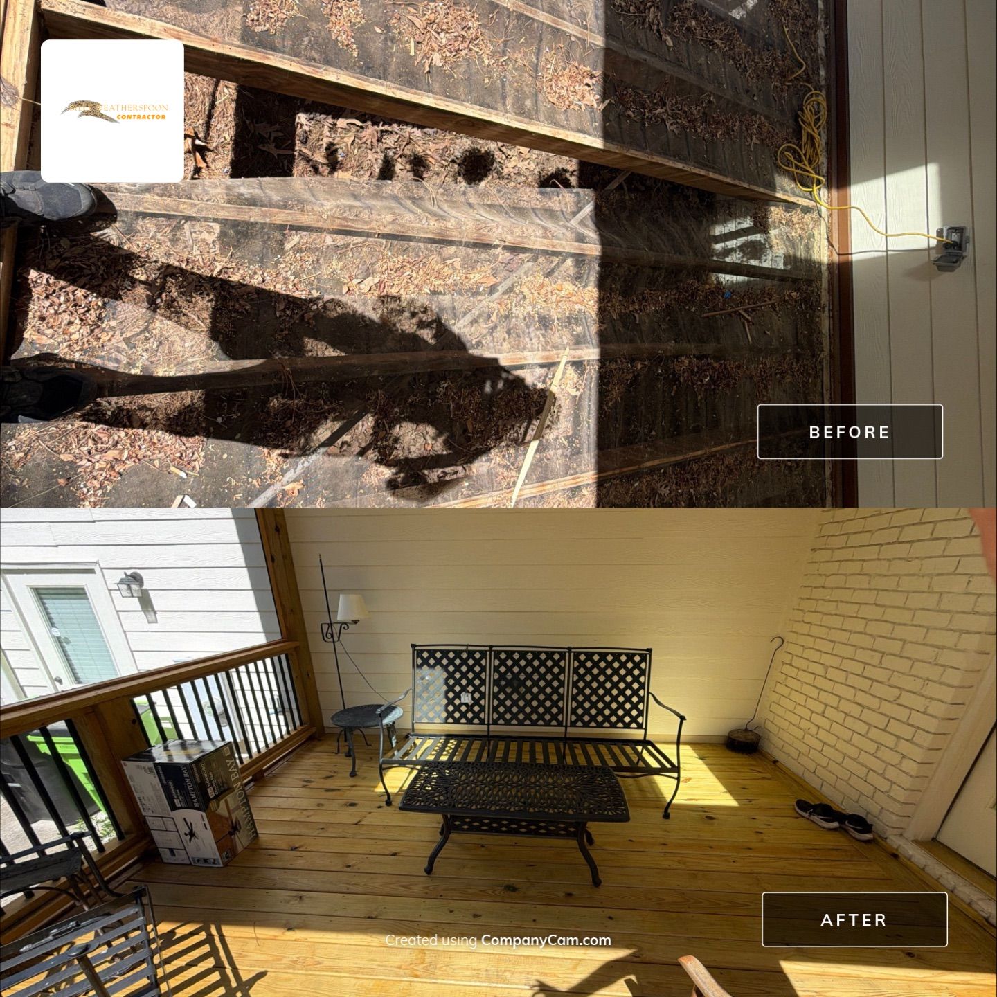 Deck Stain, Round Balusters & Screened Porch Transformation by Billy Weatherspoon Contractor