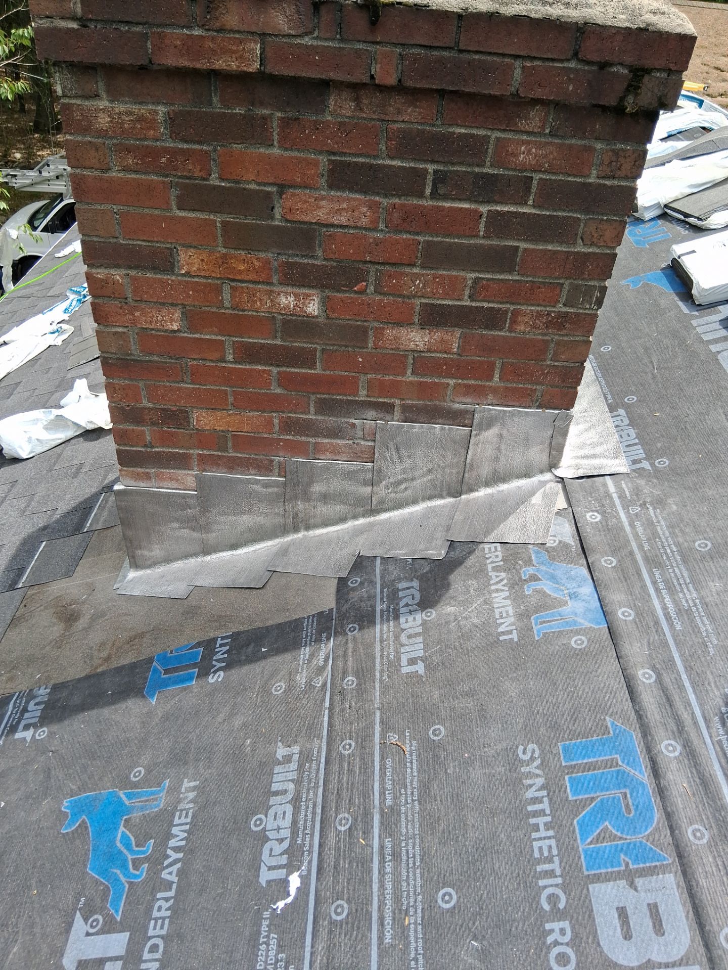 Asphalt Shingle Roof Replacement and Chimney Reflashing in York, Maine by Tall pine roofing