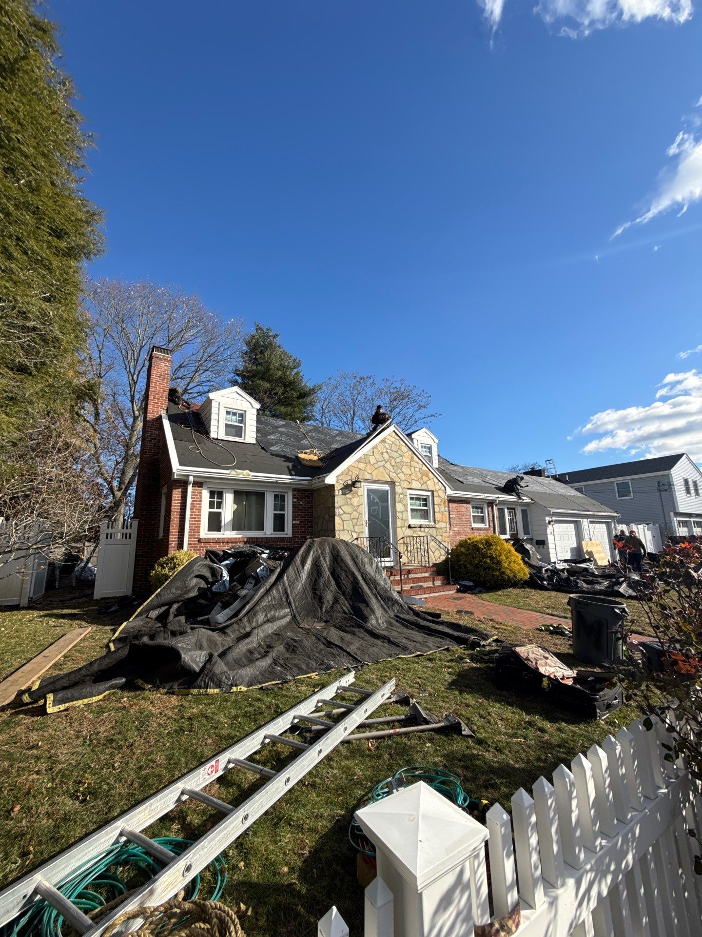 Full Roof Replacement in Needham, MA – Owens Corning Duration, Slatestone Gray by JOHNNYS PRO