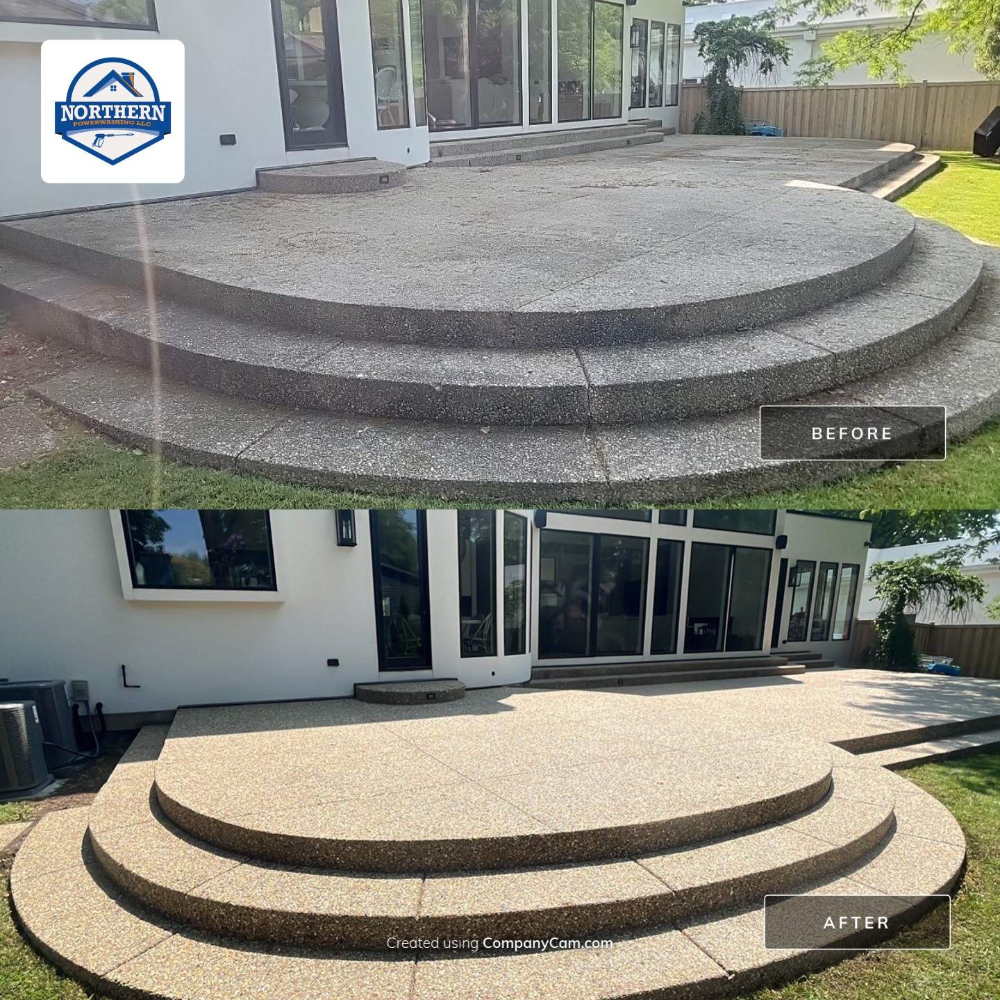 Aggregate concrete cleaning and sealing using Surebond SB-9000 by Northern Power Washing LLC.