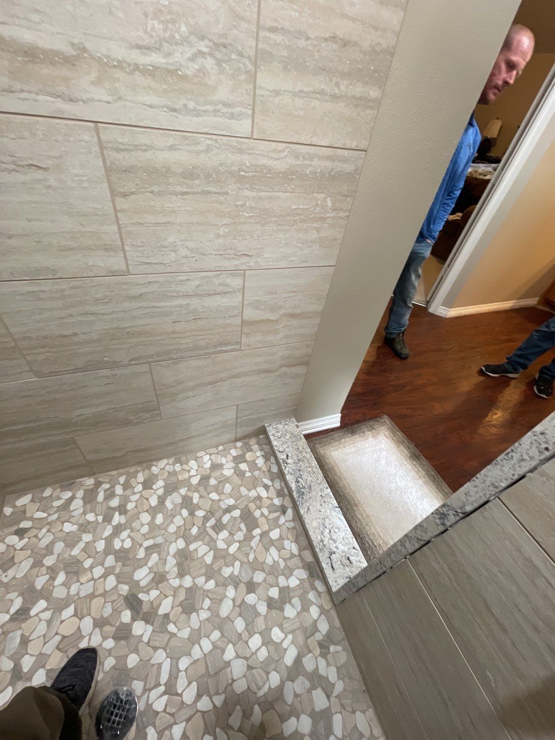 Bathroom Shower Remodel for a client by First United Roofing & Construction