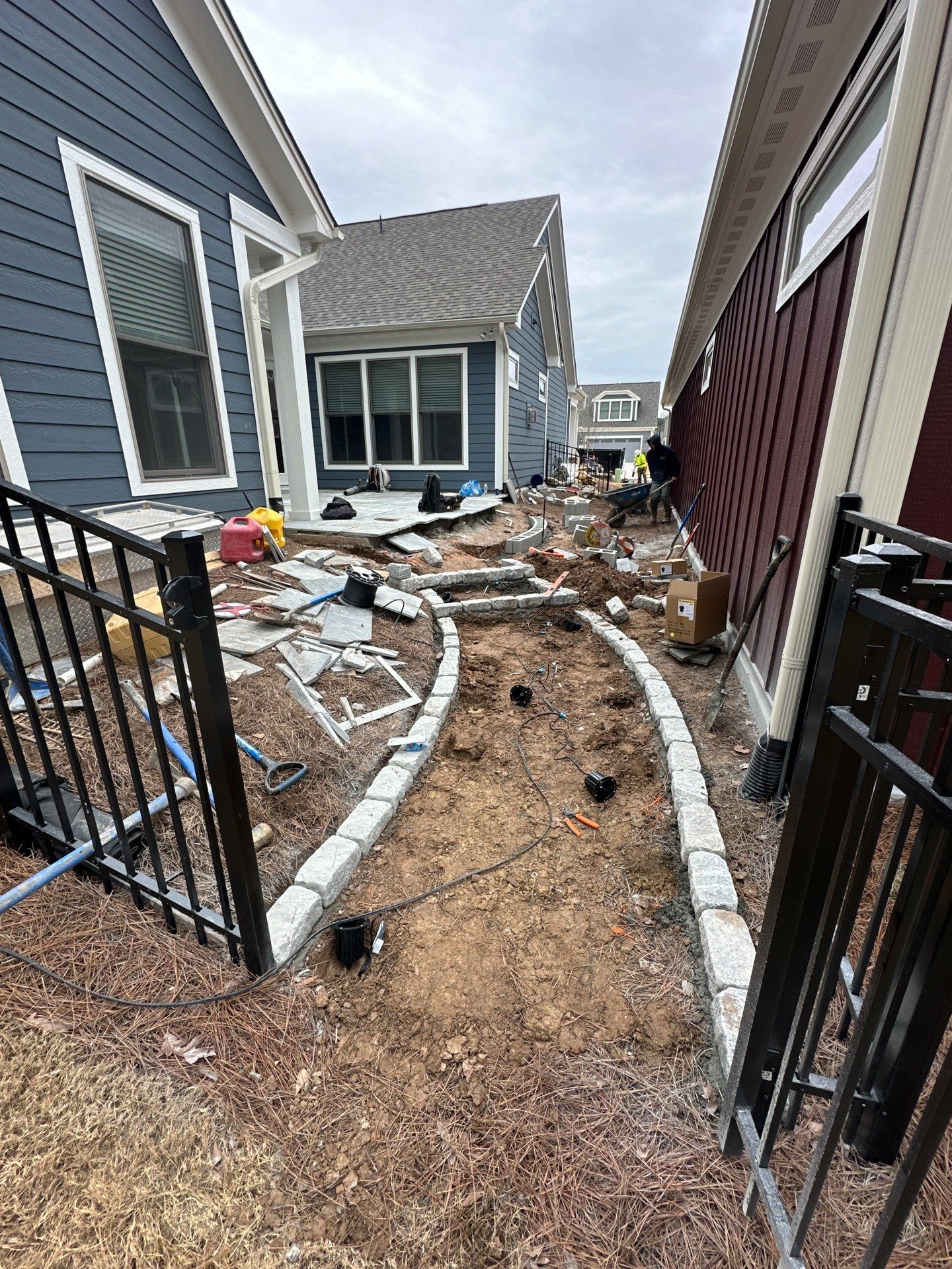 Hardscape lighting in Chapel Hill by Martinez Brother’s Nc Landscaping Inc