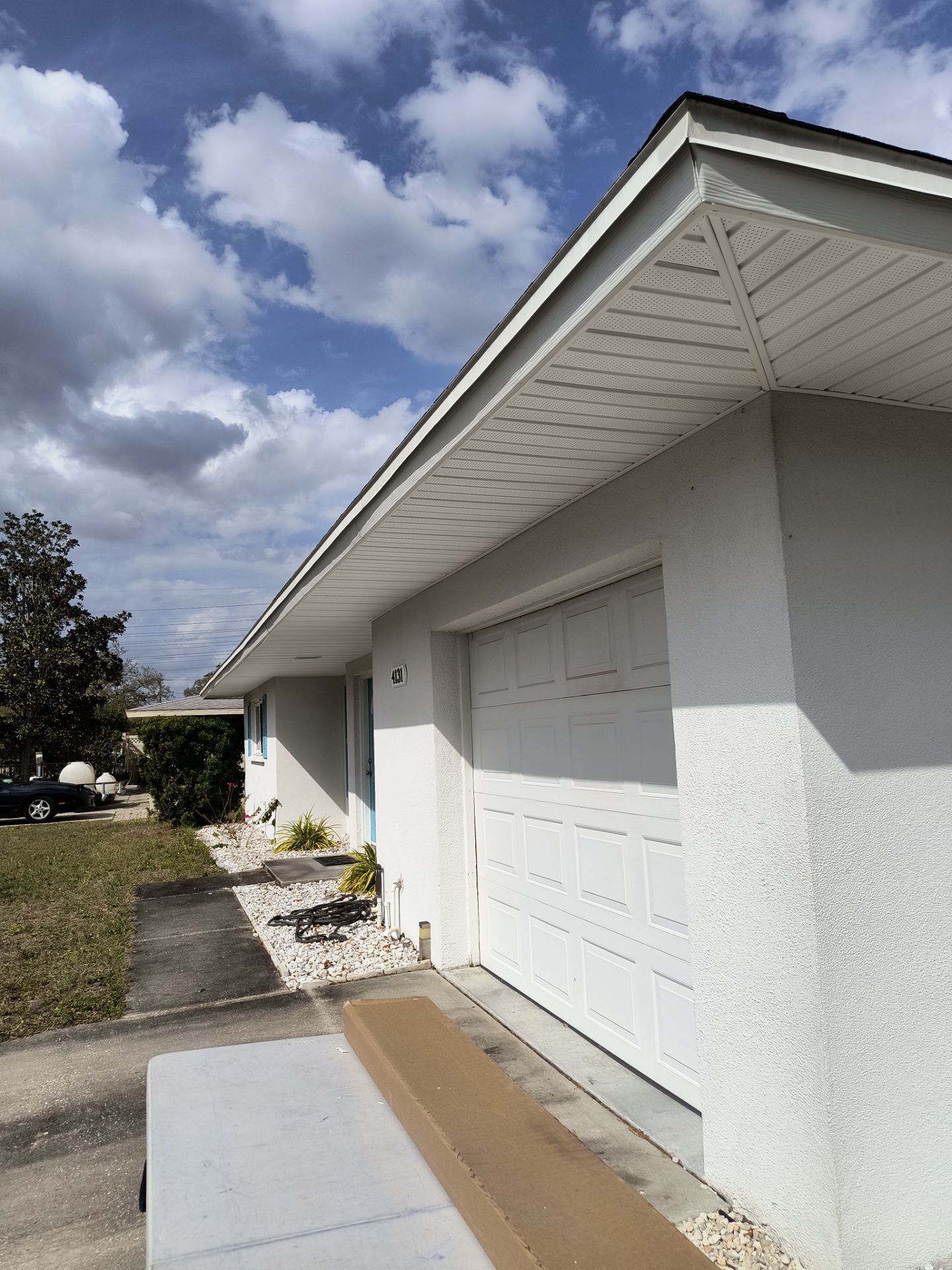 Soffit and Fascia Installation using White Soffit in Sarasota Fl by Gutter Professors