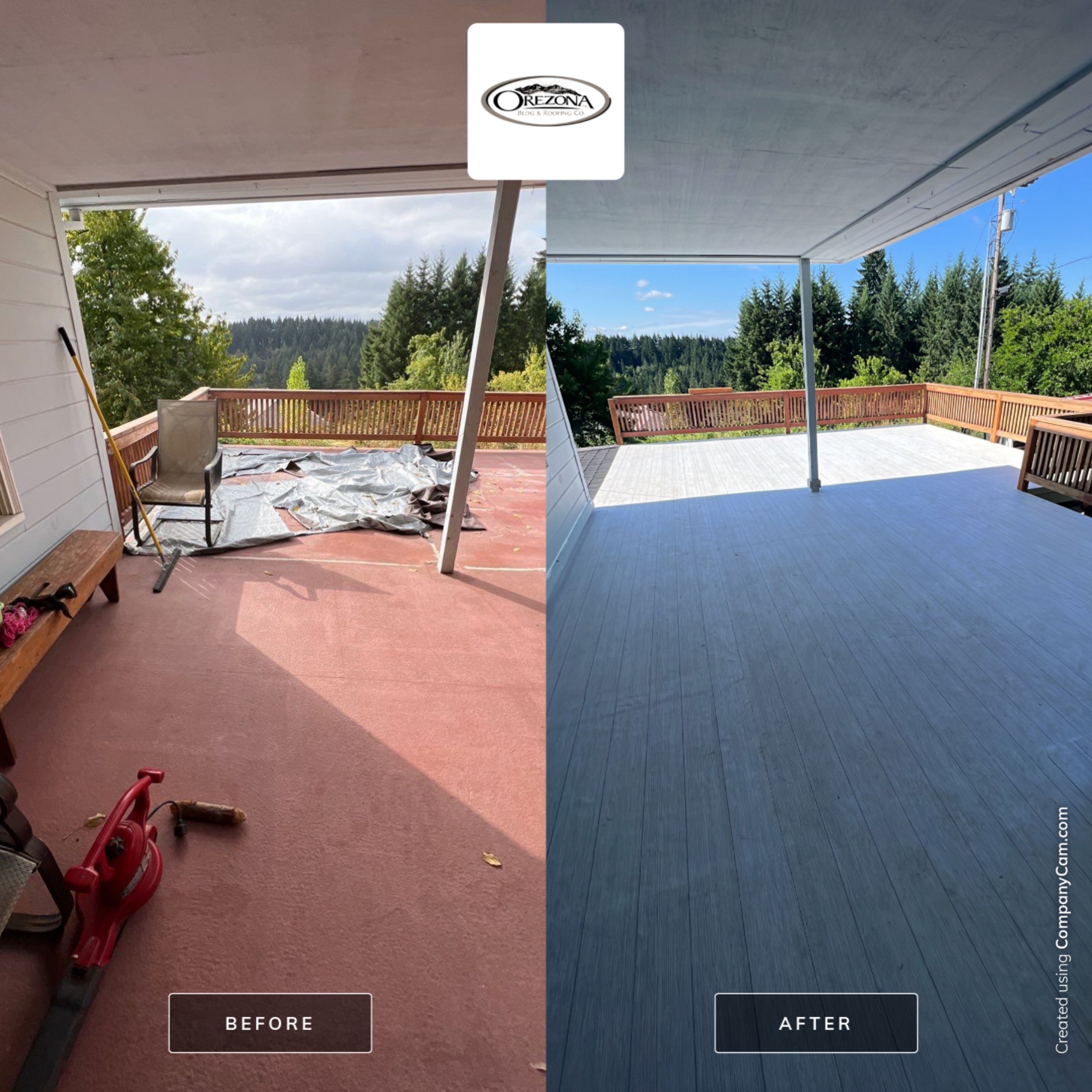 Residential Deck Replacement using Dec-Tec Membrane Color: Grafton by Orezona Building & Roofing Company, Inc.