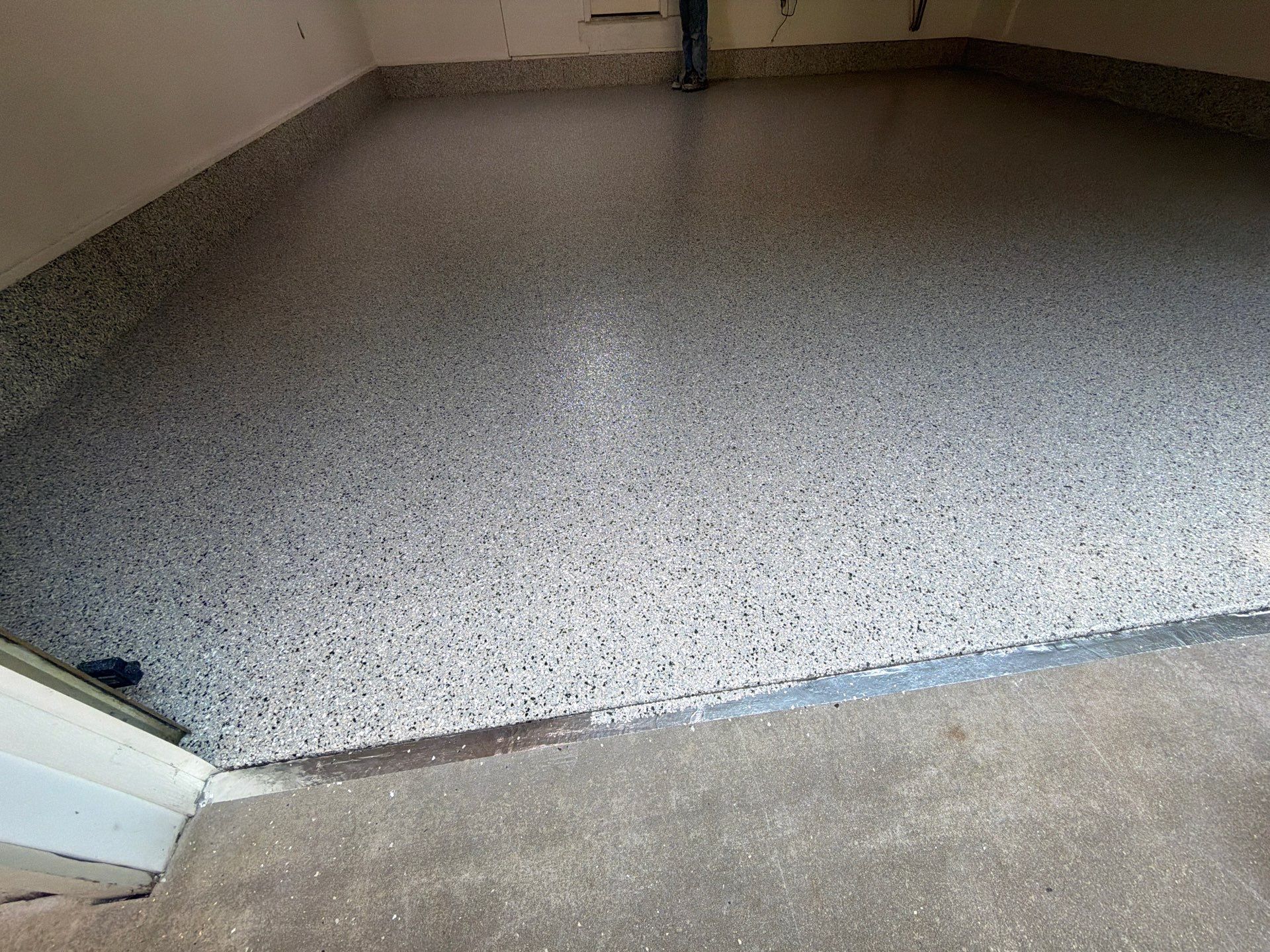 Custom Epoxy Flake Garage Floor Installation in Montague by Gordon Painting