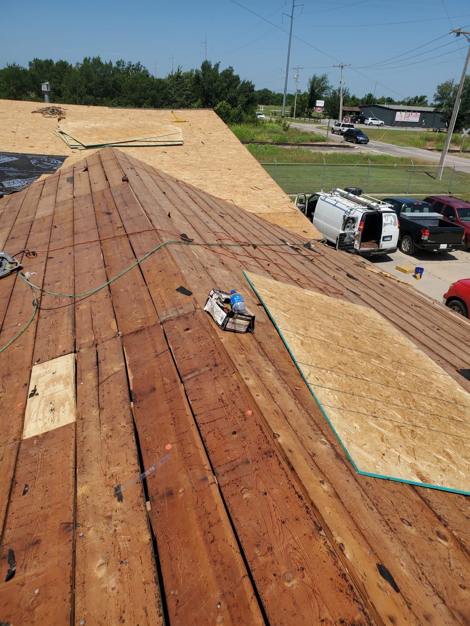 Reroof using GAF HDZ Weathered Wood by Castillo Roofing