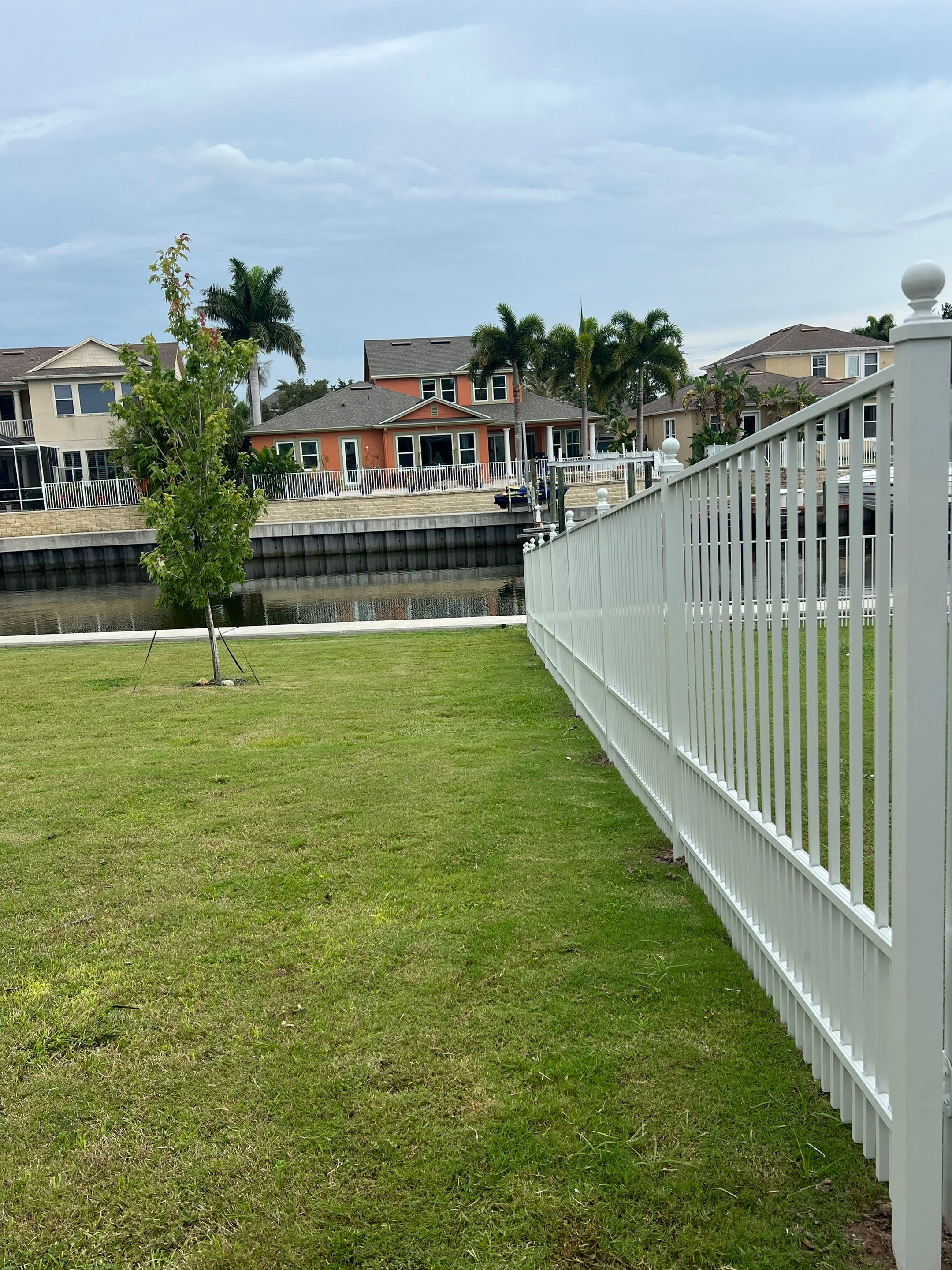 Aluminum Fence Installation using White Aluminum Puppy Picket Fence by Asap fence and gates, LLC