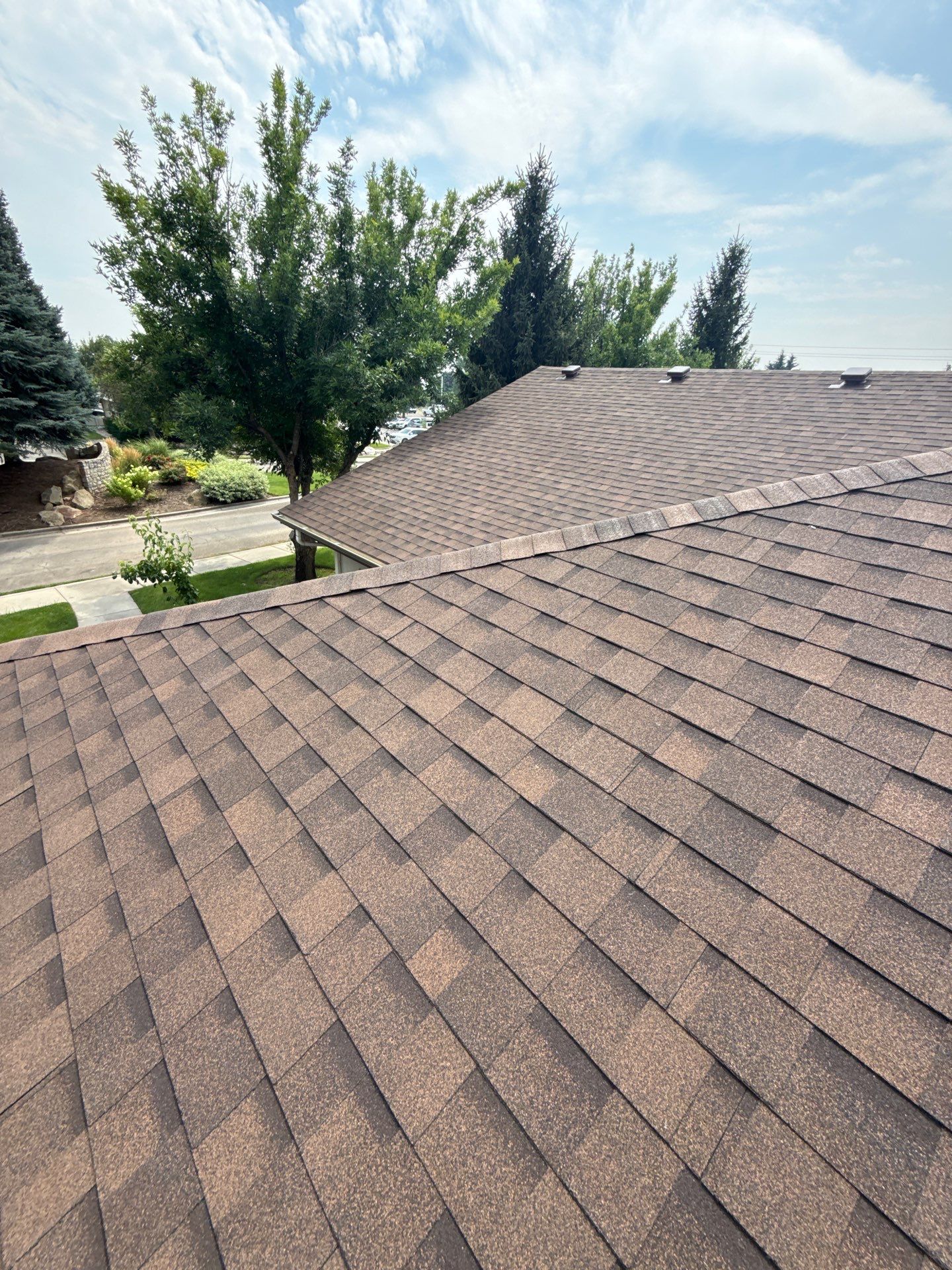 Boise Commercial Roof Replacement with Brown Architectural Shingles by Olive Roofing