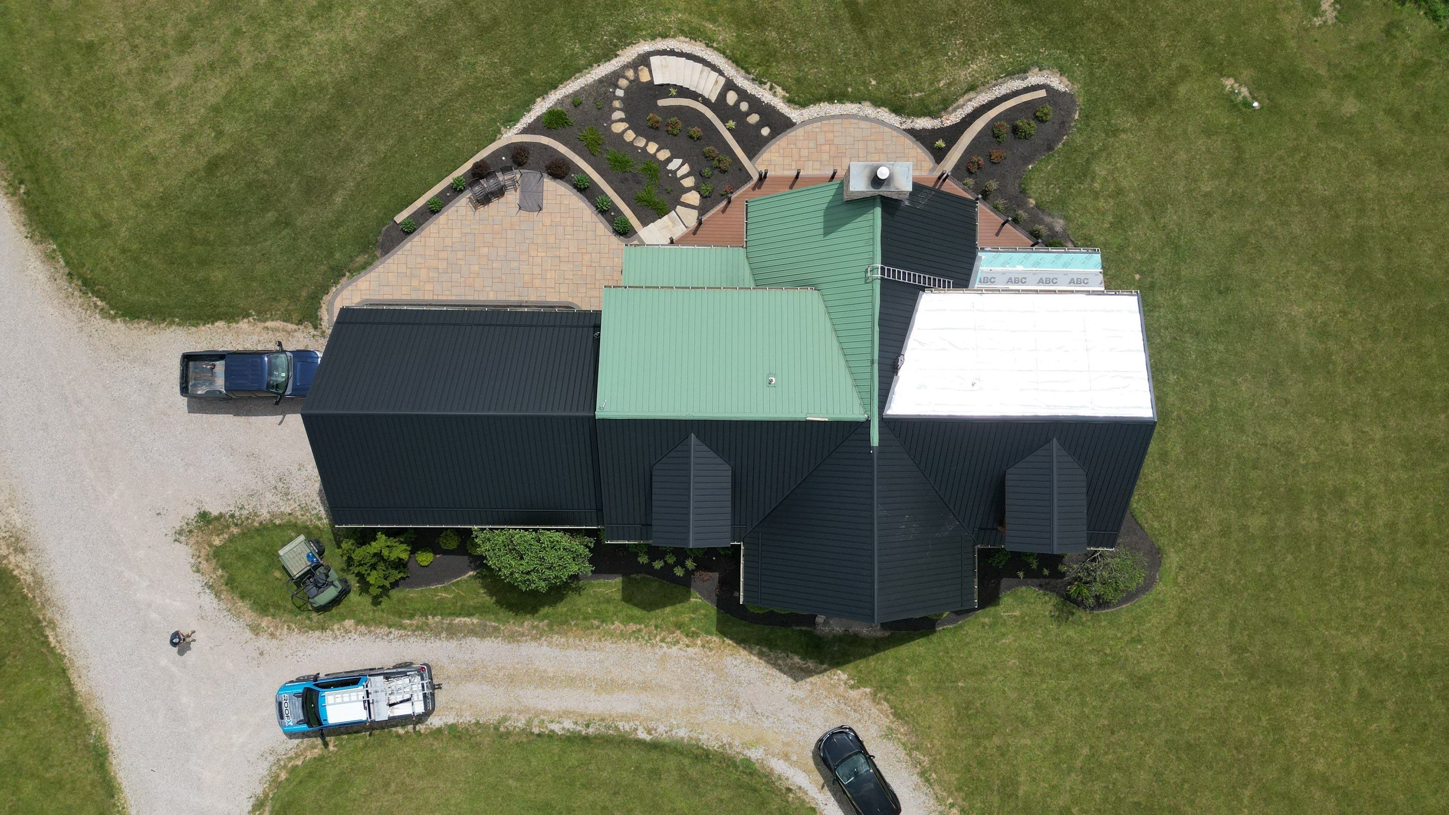 Residential Roofing Installation using Performance Panel Metal - Frost Black by RoofX 