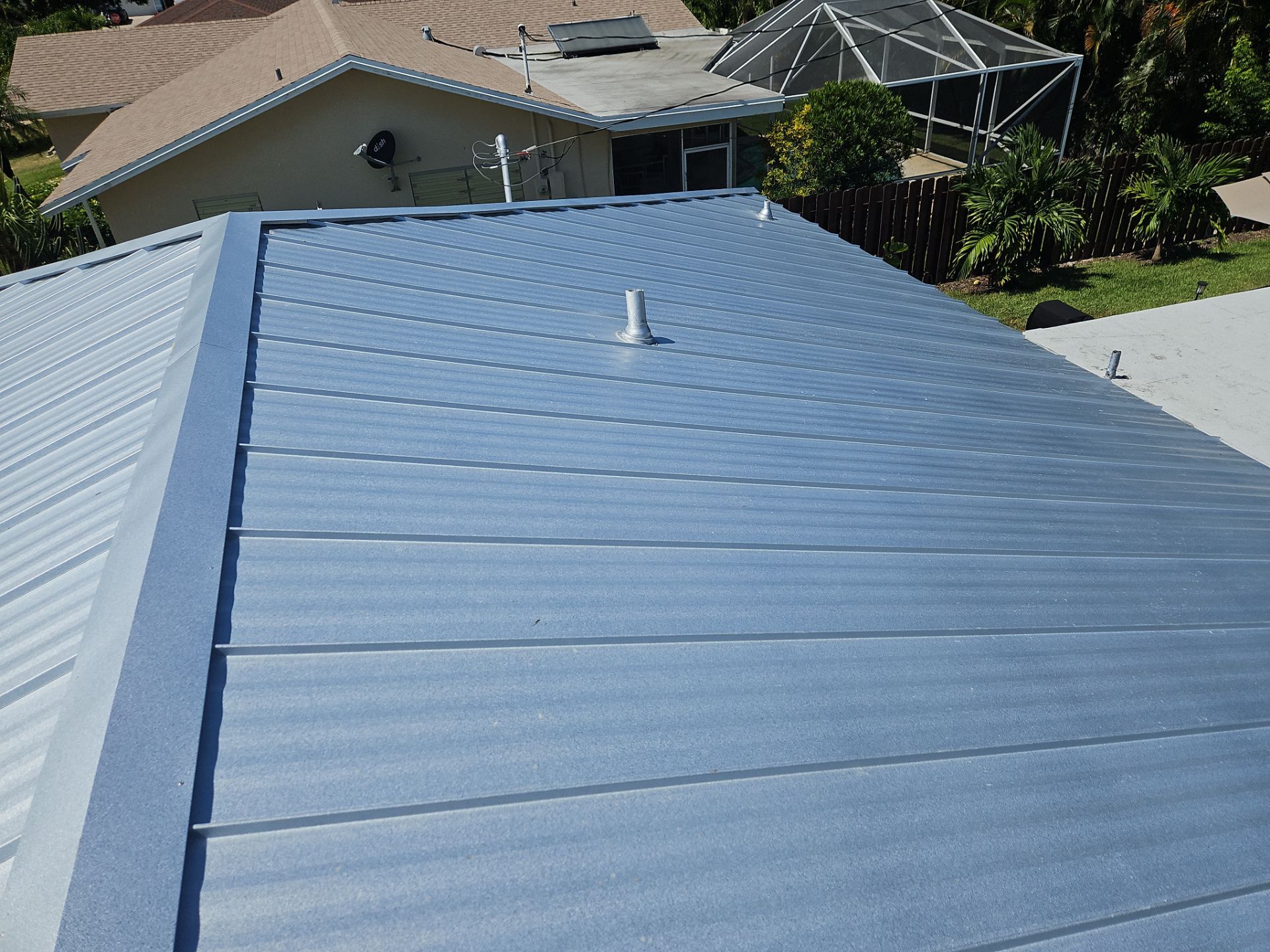 Residential Roofing Installation using 1" Nail strip metal roof by BLUES BROTHERS ROOFING