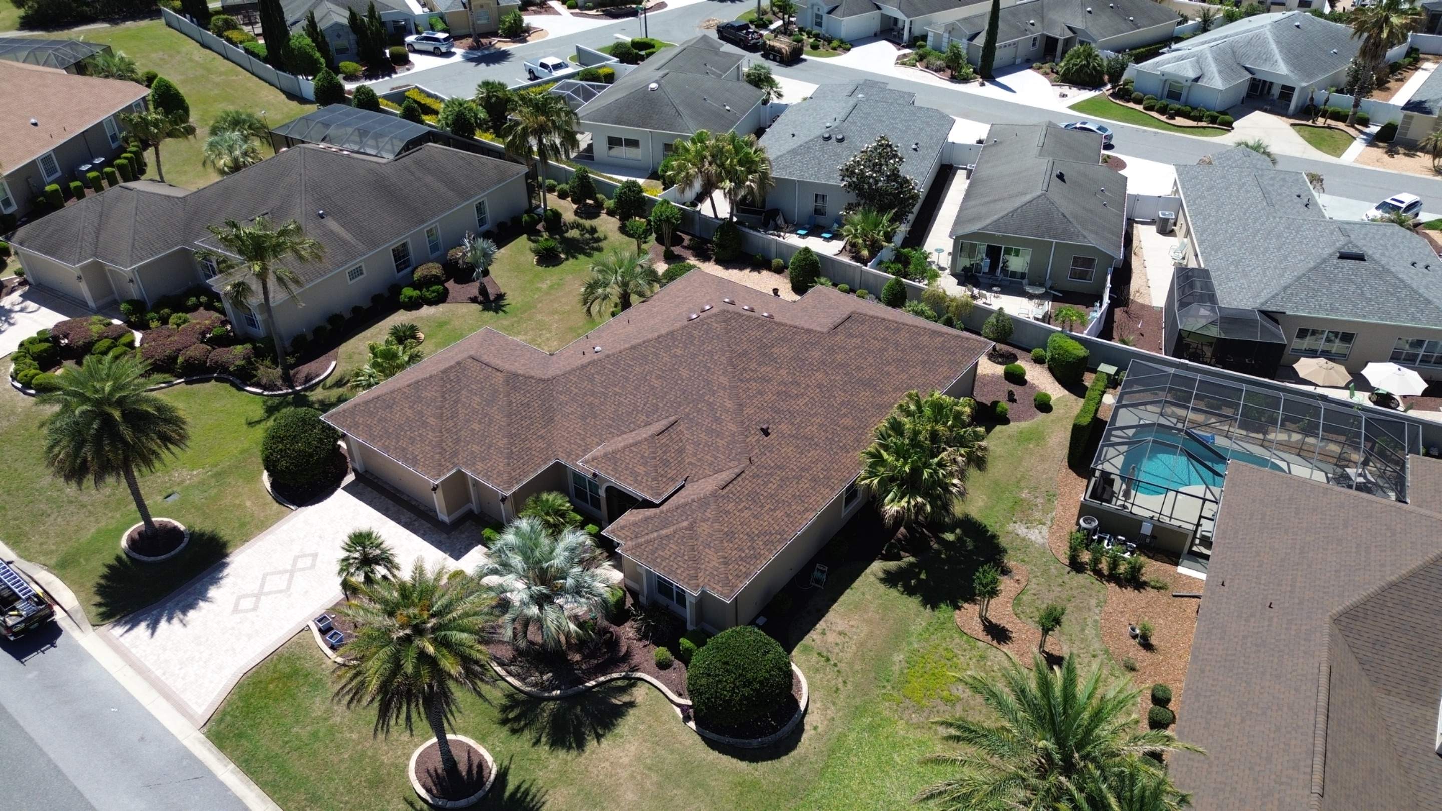 Drone pictures in The Villages by Gold Key Roofing