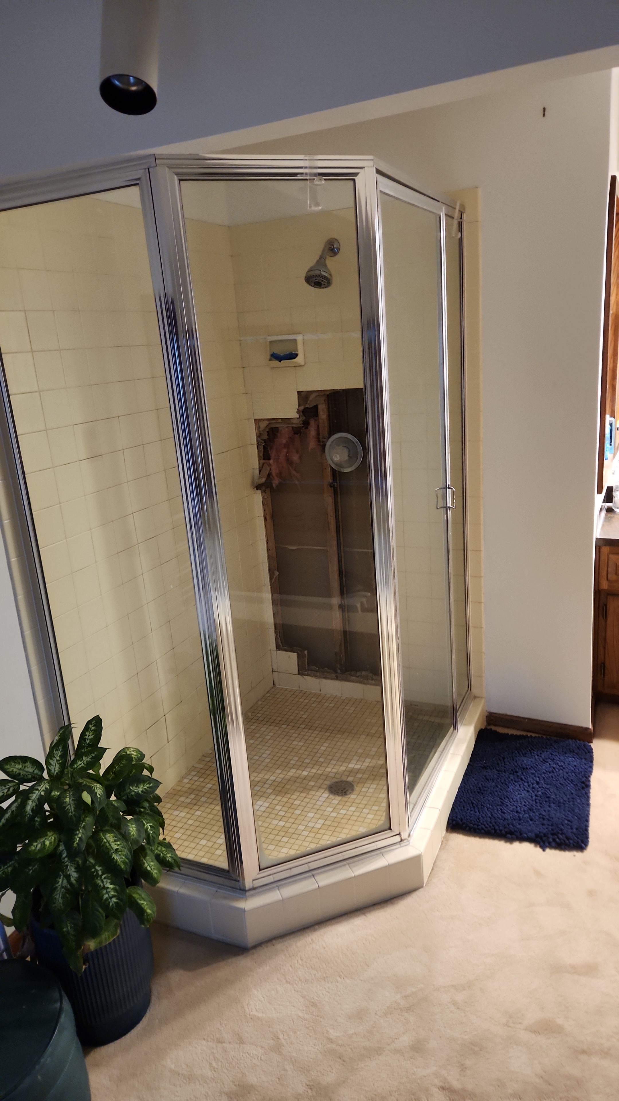 Full Bathroom Remodel, customer painting themselves by The Shower Company