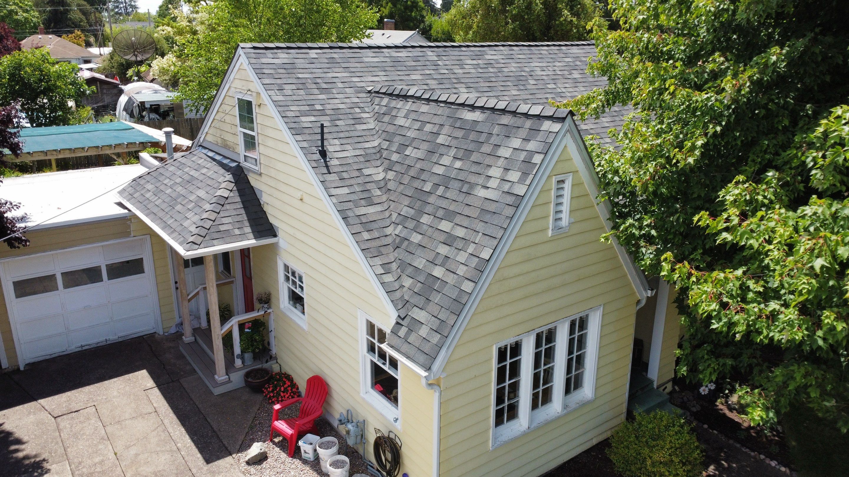 Residential Roof Installation with Added Insulation Barrier  using Malarkey Vista AR Shingles (Color: Storm Grey) by Orezona Building & Roofing Company, Inc.
