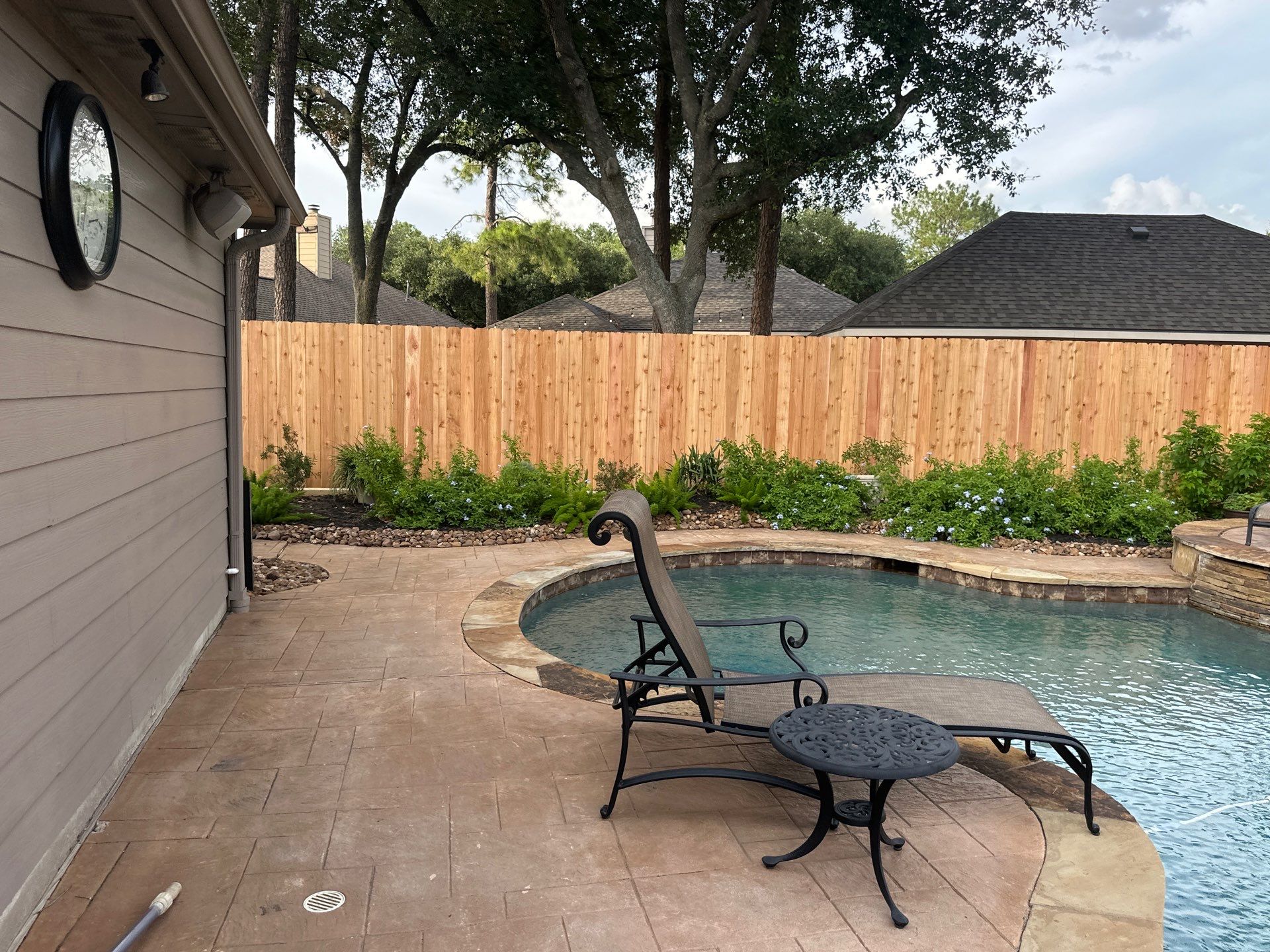 Wood fence project in Cypress by Tim's Fences