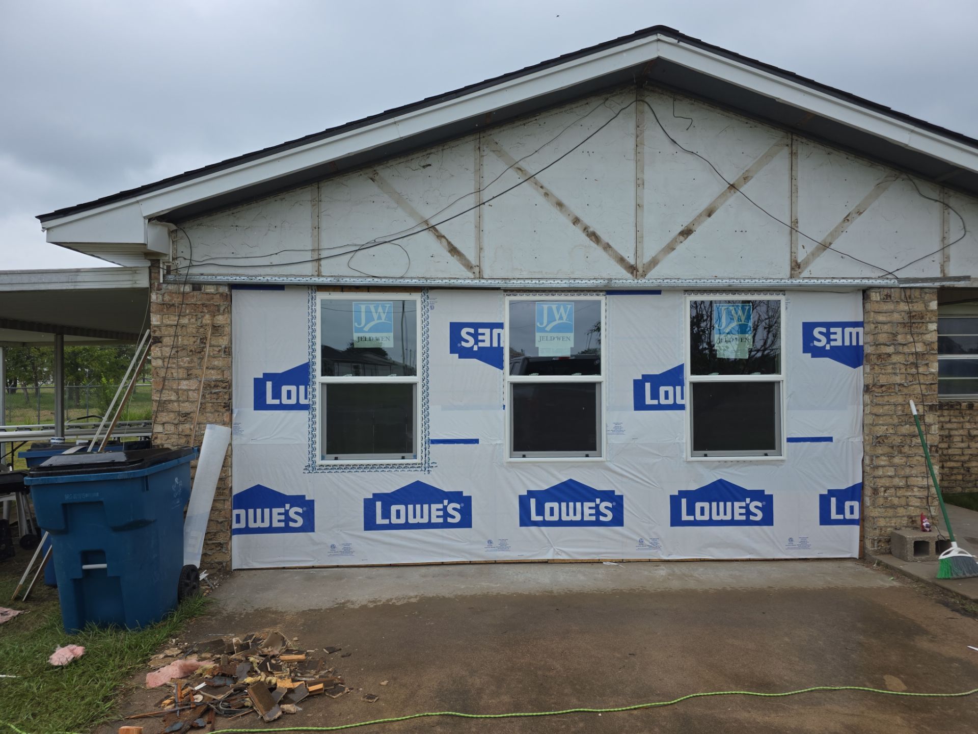 New roof & siding paid by insurance. Along with new roof sheathing.  by In & Out Construction & Remodeling, LLC
