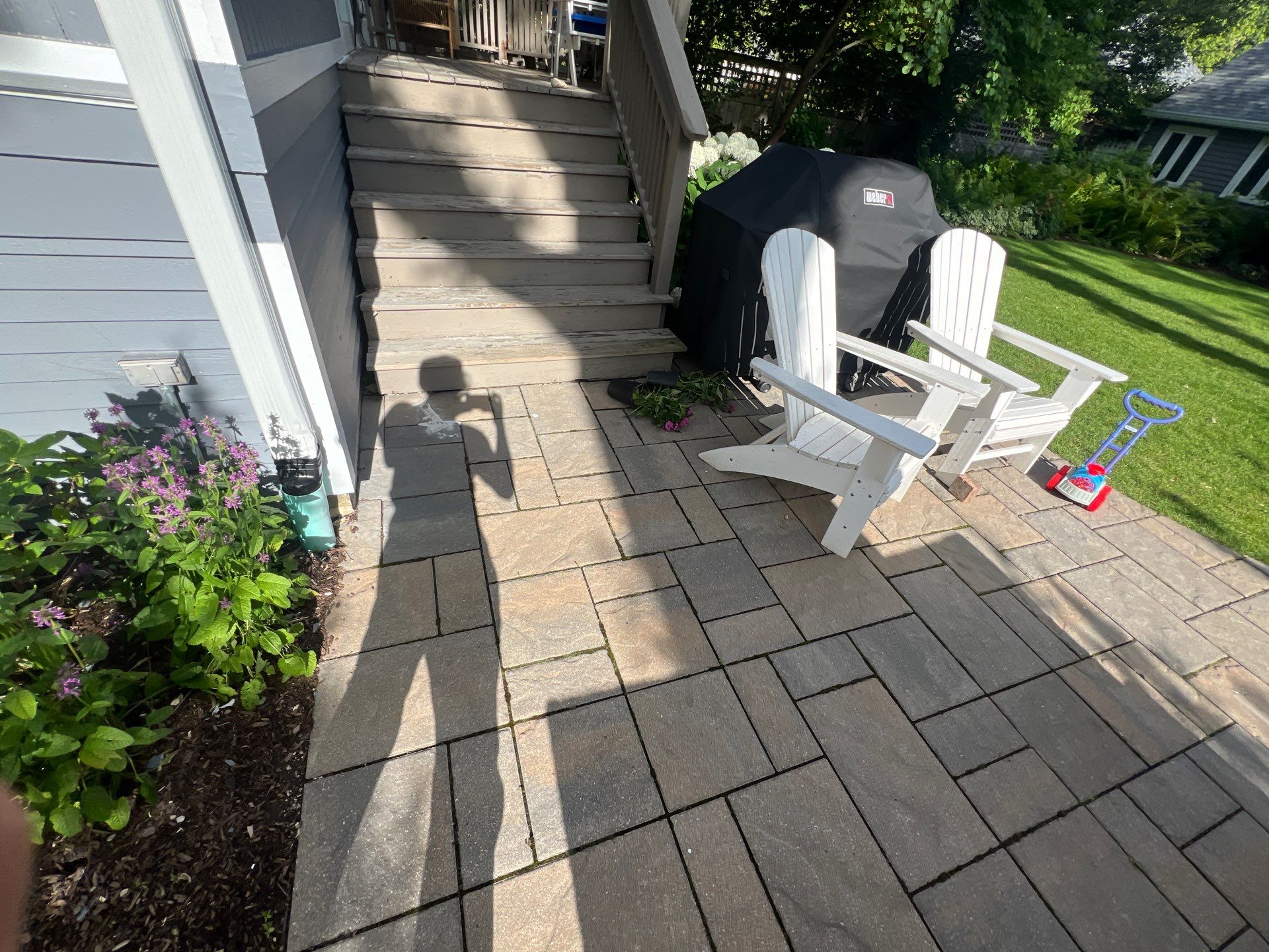 concrete cleaning using Algaecide, soft wash soap by Northern Power Washing LLC.
