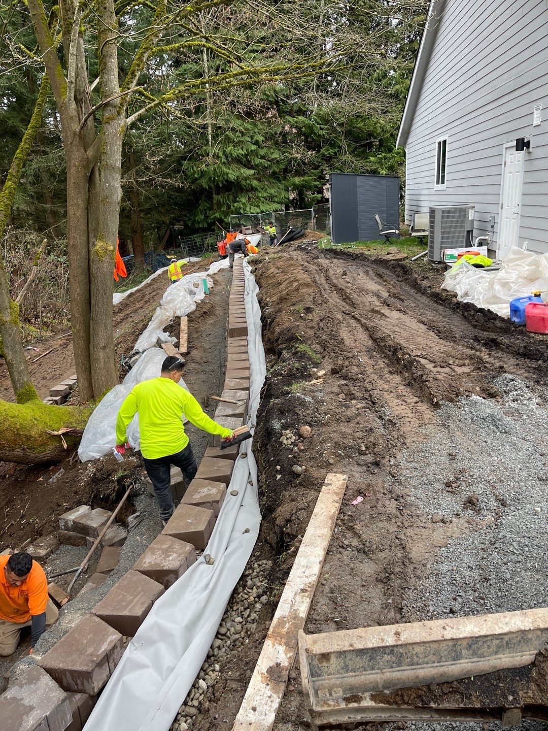 Retaining Wall and Backyard Renovation | Everett  by Jireh Asphalt & Concrete Inc 