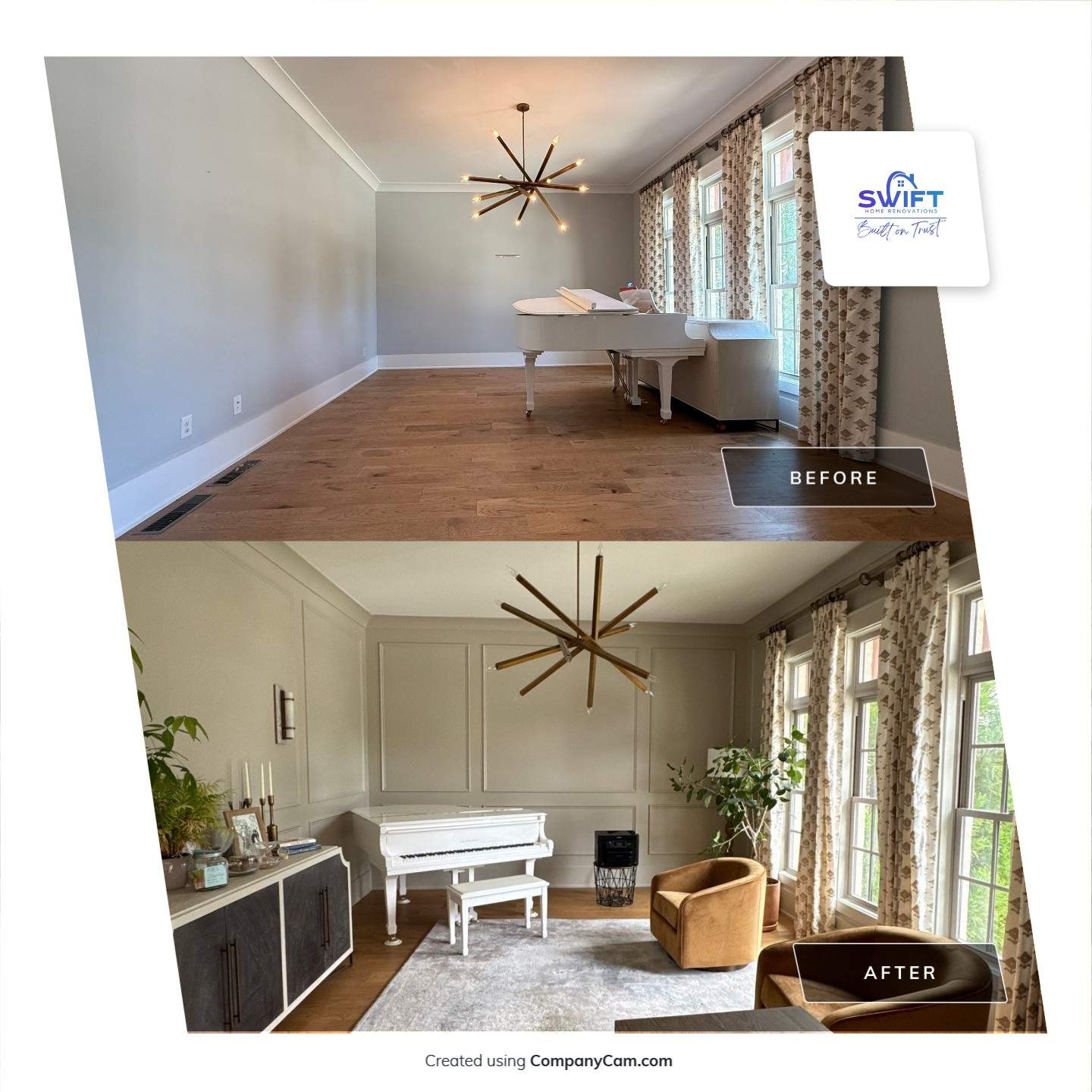 Modern Marietta Interior Renovation with Custom Built-ins and Wine Cellar by Swift Home Renovations