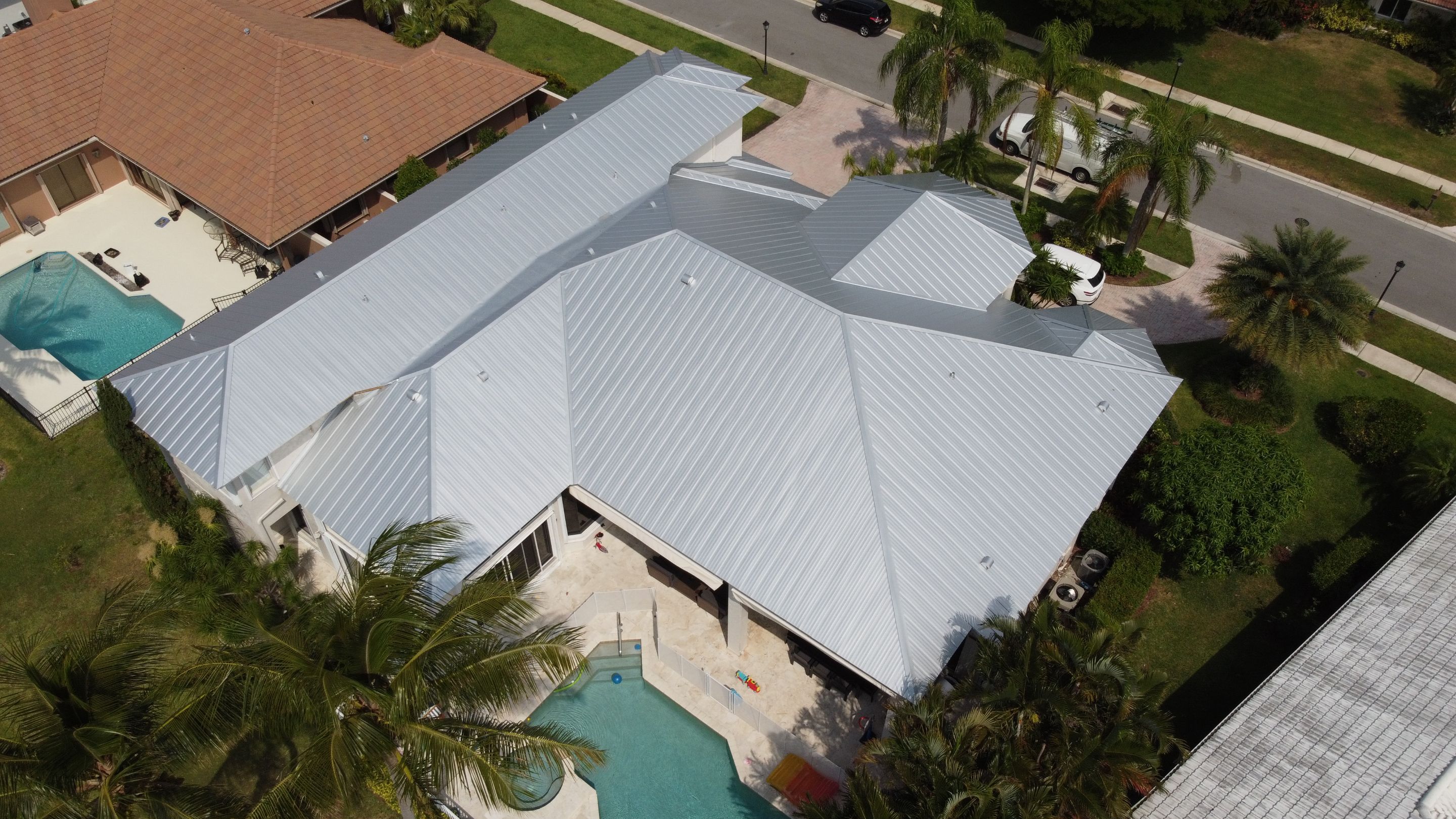 Residential Roofing Installation using 1" Nail strip metal roof by BLUES BROTHERS ROOFING