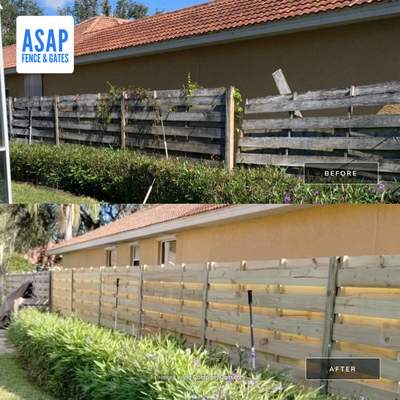 Wood Fence Installation using Shadowbox Wood Fence
