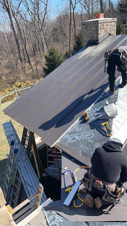 Standing Seam Metal Roof using Aluminum 032GA - Color Dark Bronze by CMNG LLC