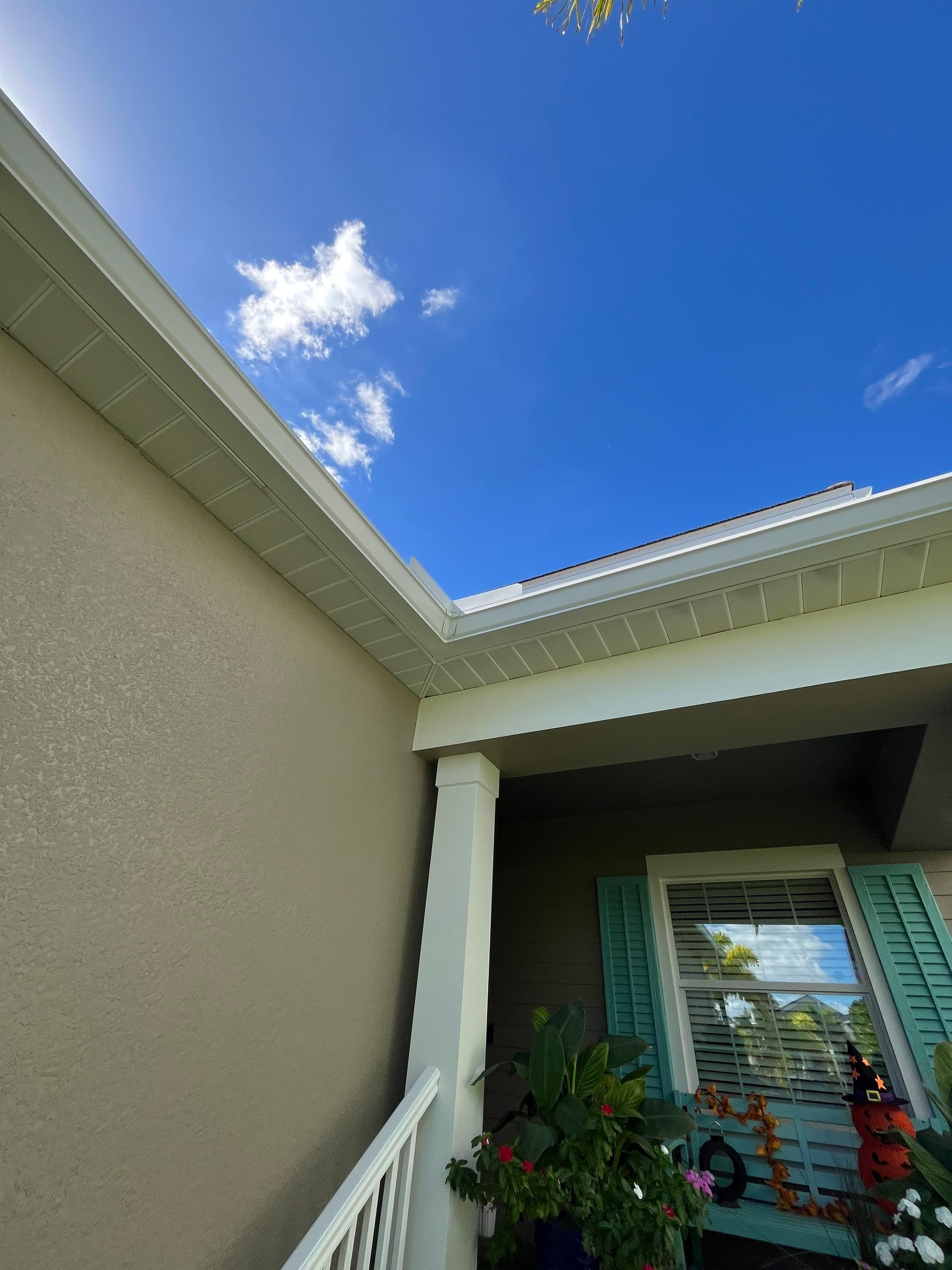 Bronze Downspouts & 7-Inch K-style Seamless Gutter Installation in Fort Myers FL by Gutter Professors