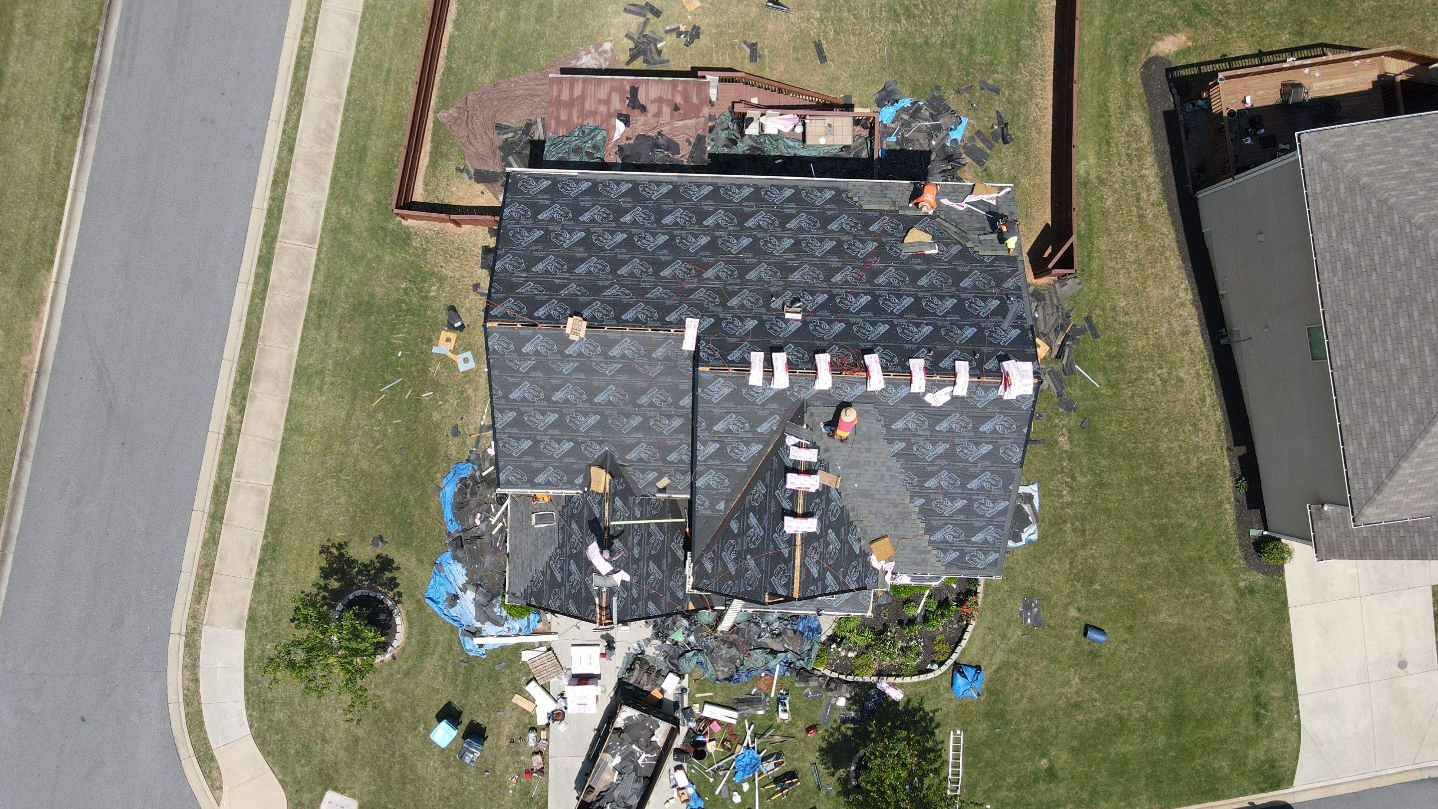 Residential Roofing Installation using Owens Corning TruDef Peppermill Gray by Inspector Roofing and Restoration