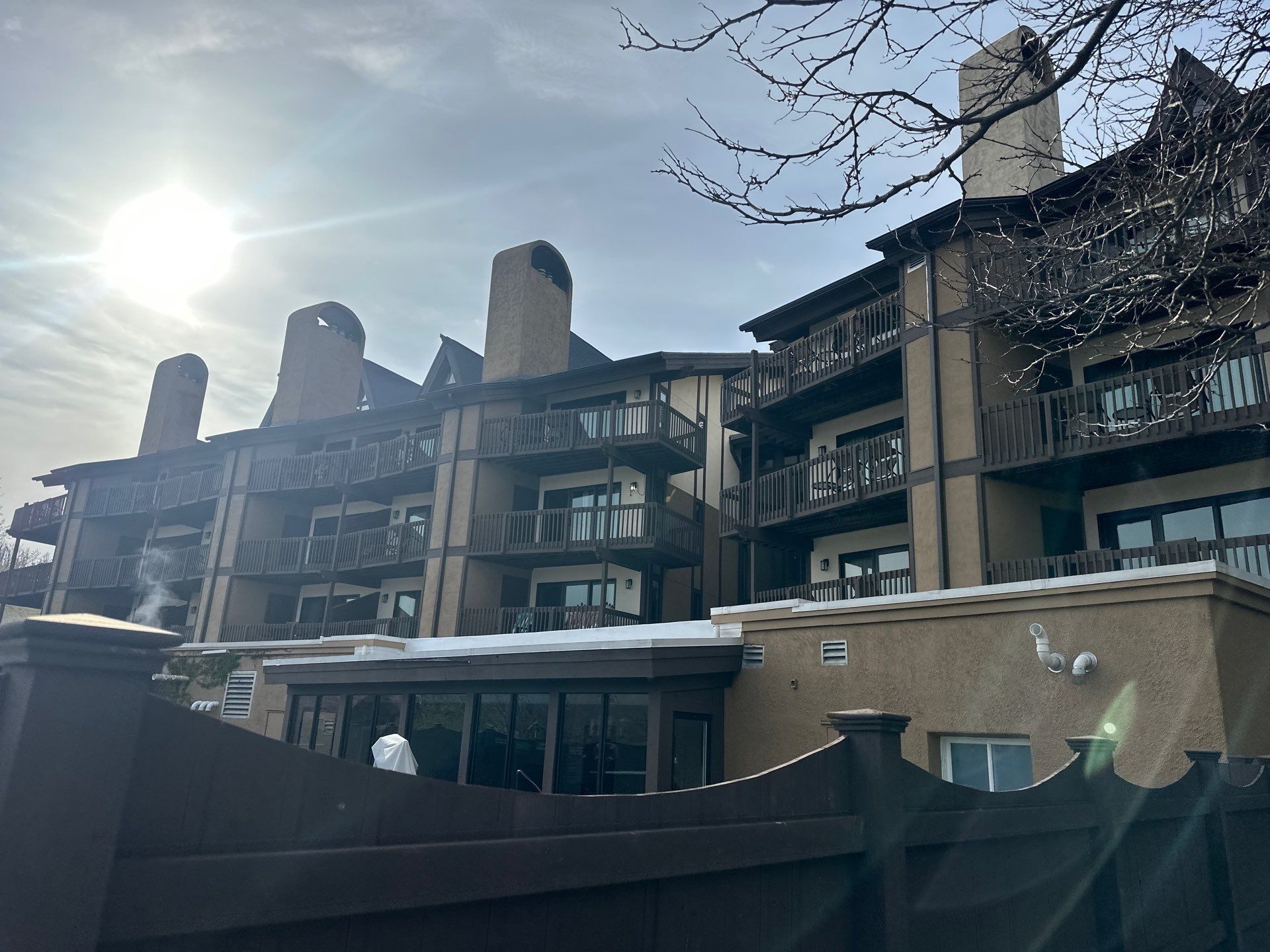 Gutter and Gutter Helmet Installation for Harbor Springs Hotel by Rainbow Seamless Systems