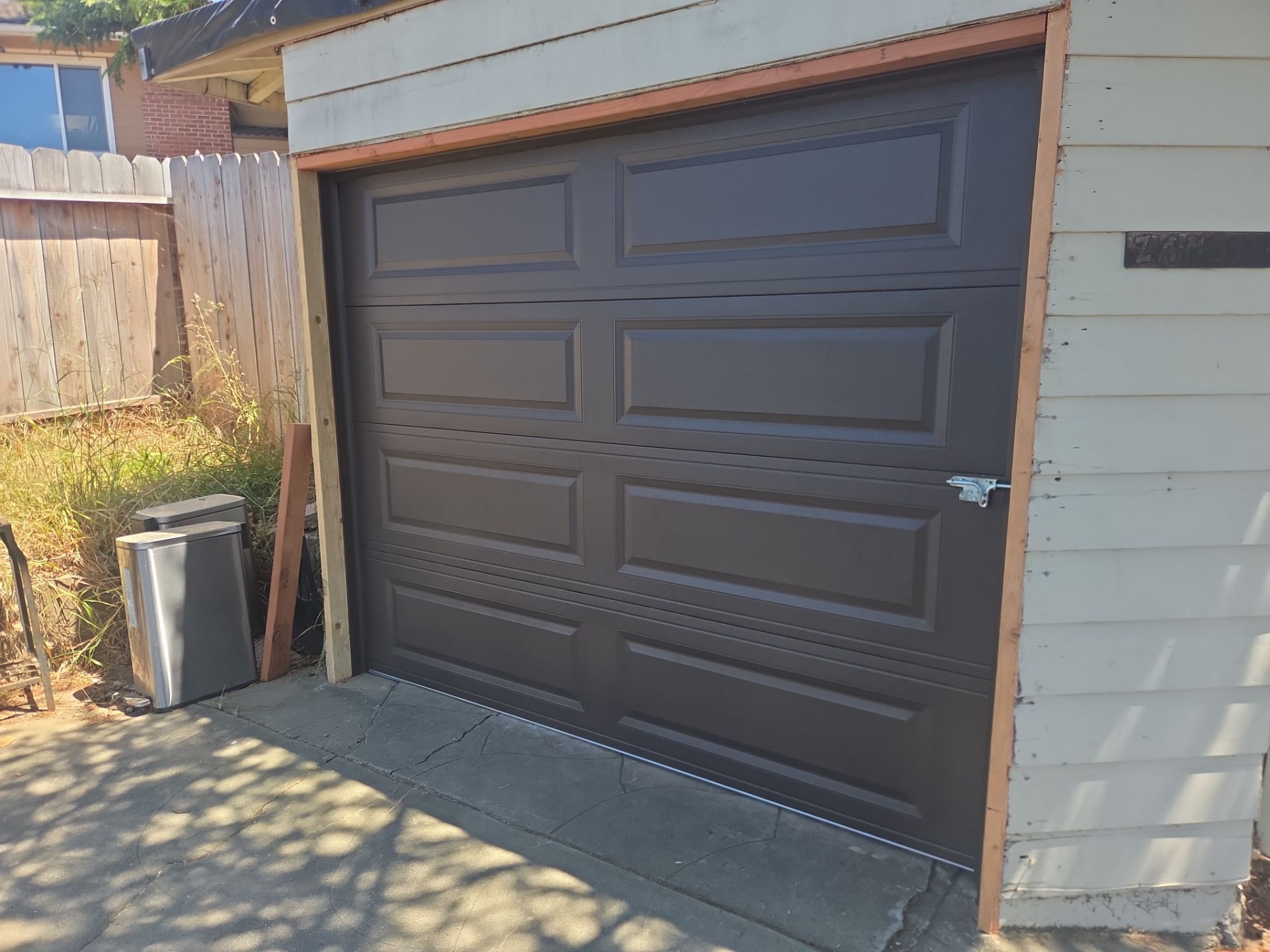 Detached Garage Complete Panel Replacement and Structural Header Repair in Hayward CA by Valiant Garage Door