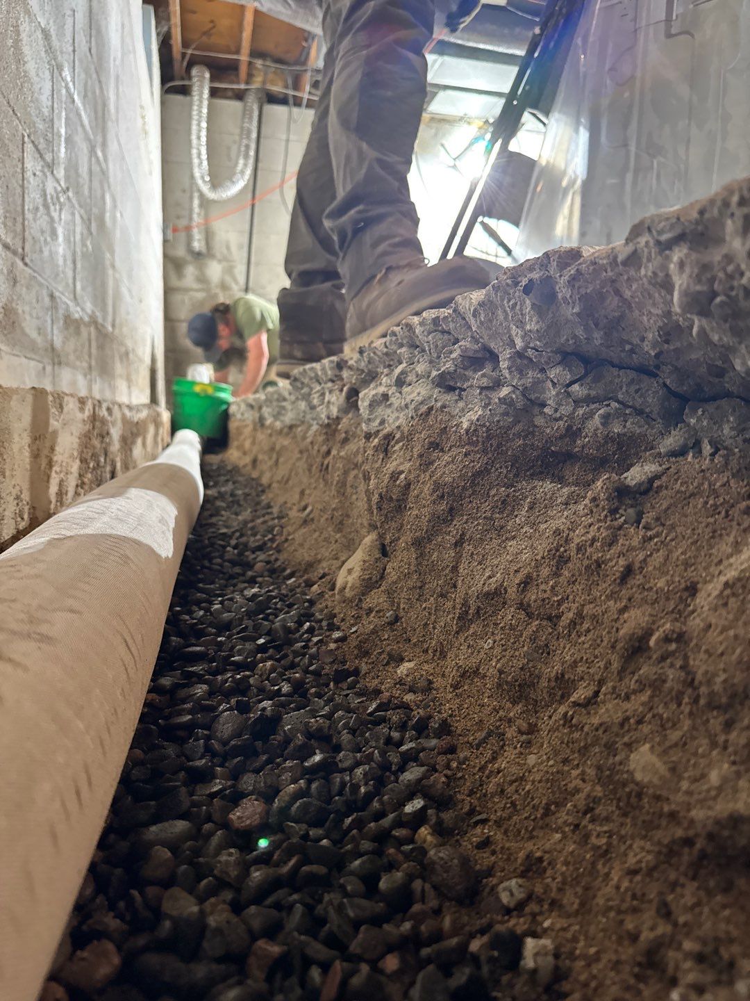 Interior Drain Tile Installation near Columbia Heights, MN by Waterproofing Northeast